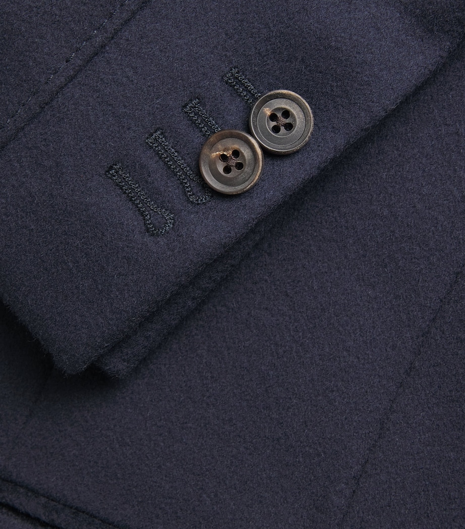 Virgin Wool Overcoat NAVY-002 Image 6