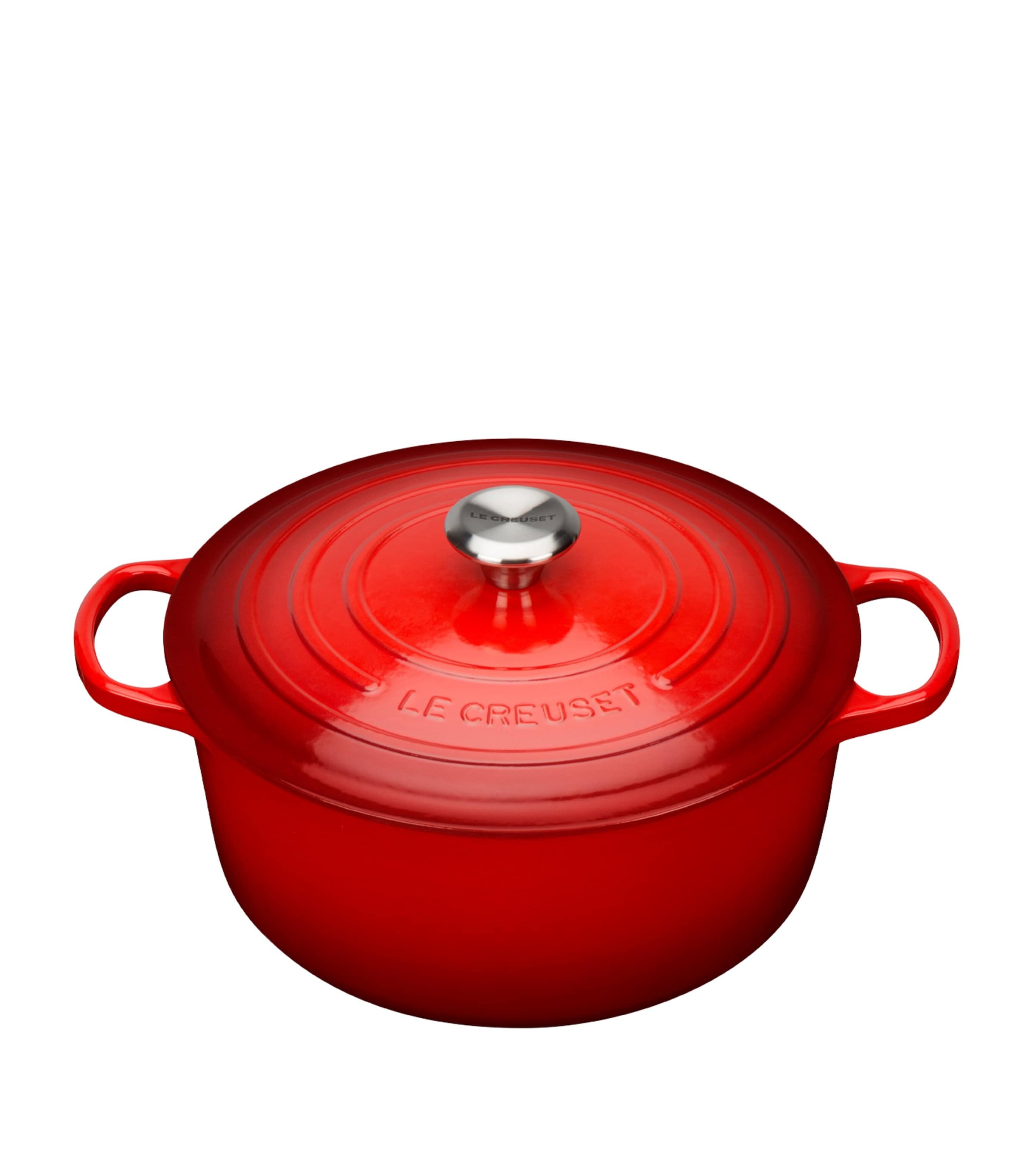Le Creuset Cast Iron Round Casserole Dish In Red