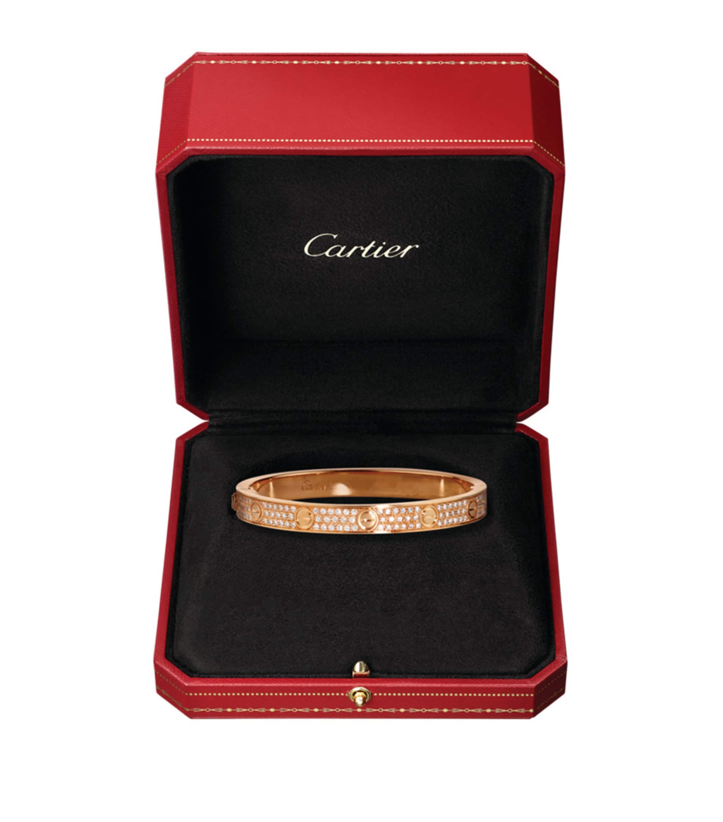Cartier LOVE Classic Rose Gold and Diamond-Paved Bracelet Rose Gold Image 9