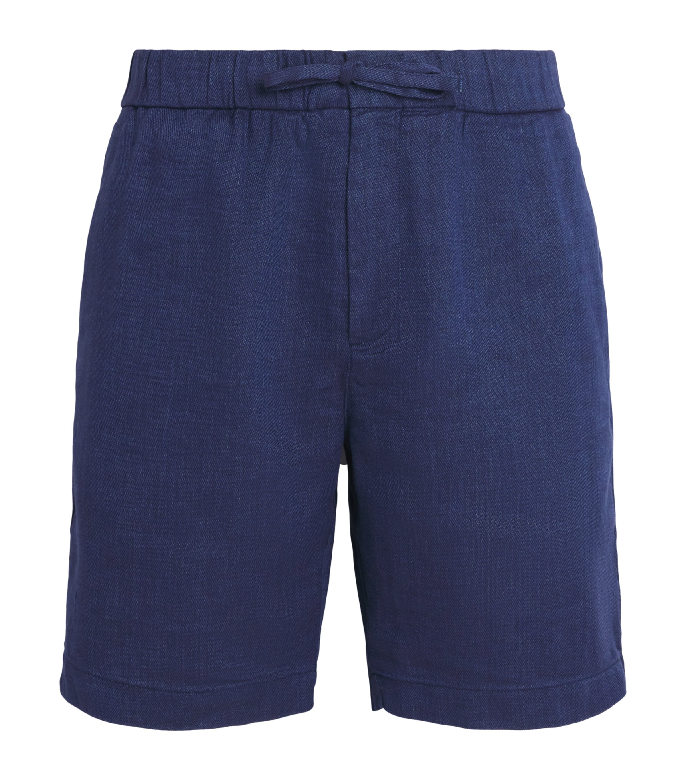 Frescobol Carioca Linen-Cotton Felipe Shorts Navy Blue