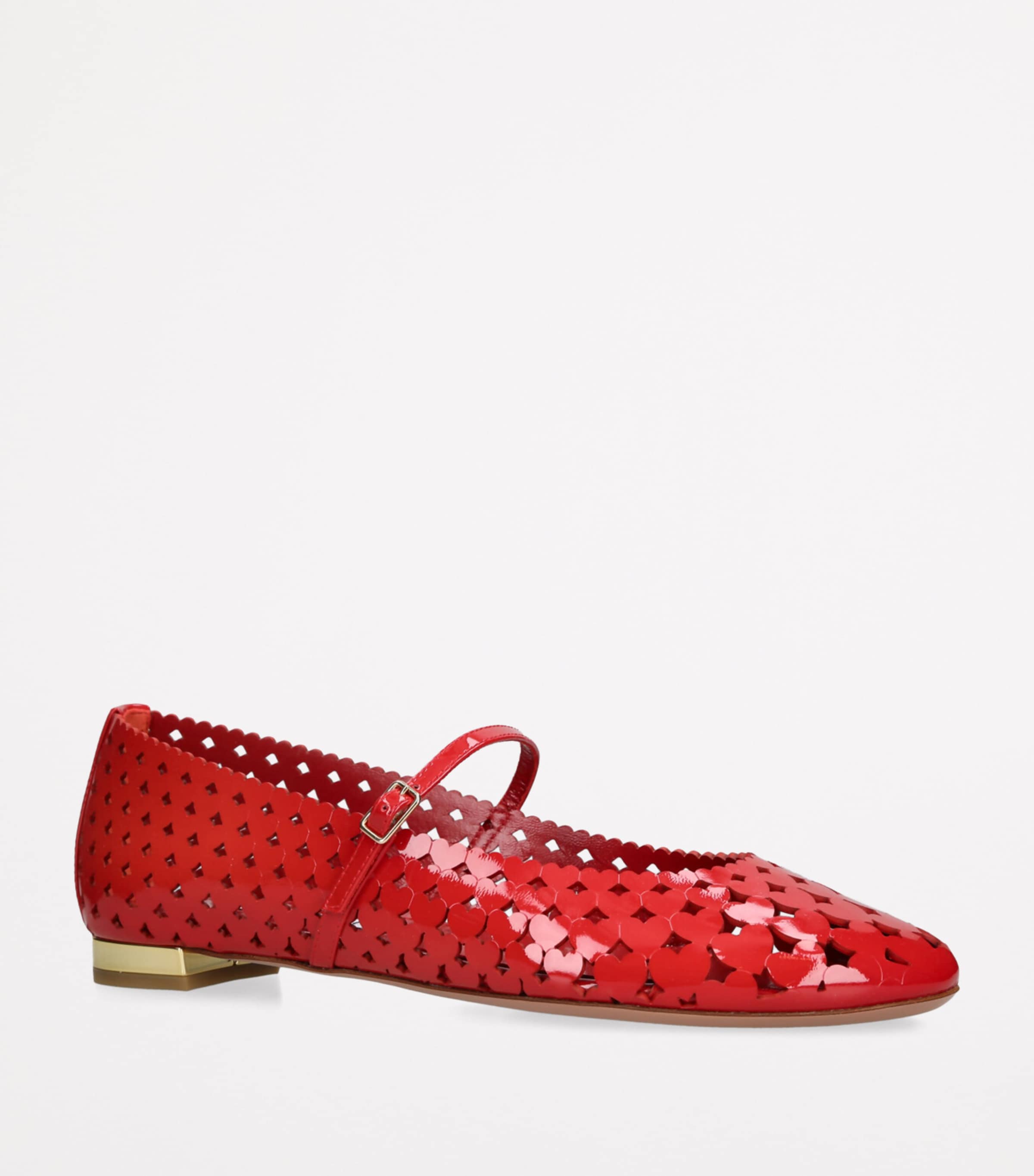 Aquazzura Patent Amourose Ballet Flats Red Image 3