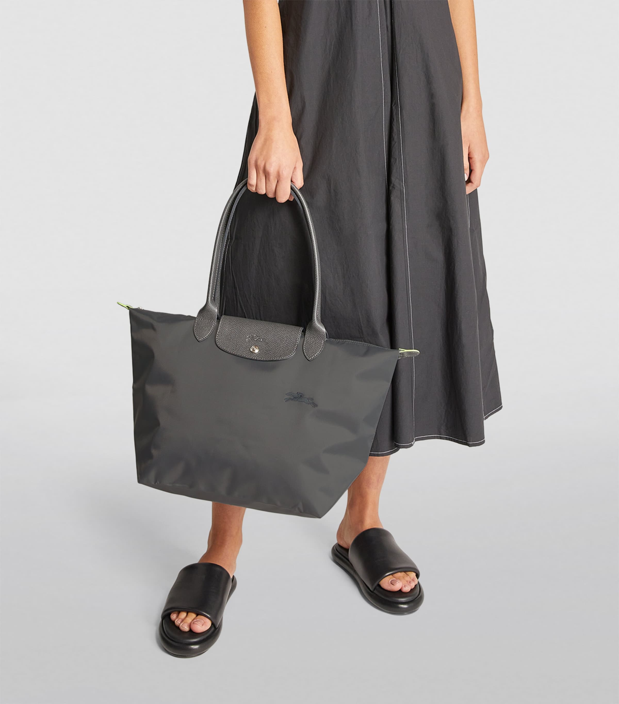 Longchamp Large Le Pliage Green Tote Bag Graphite Image 5