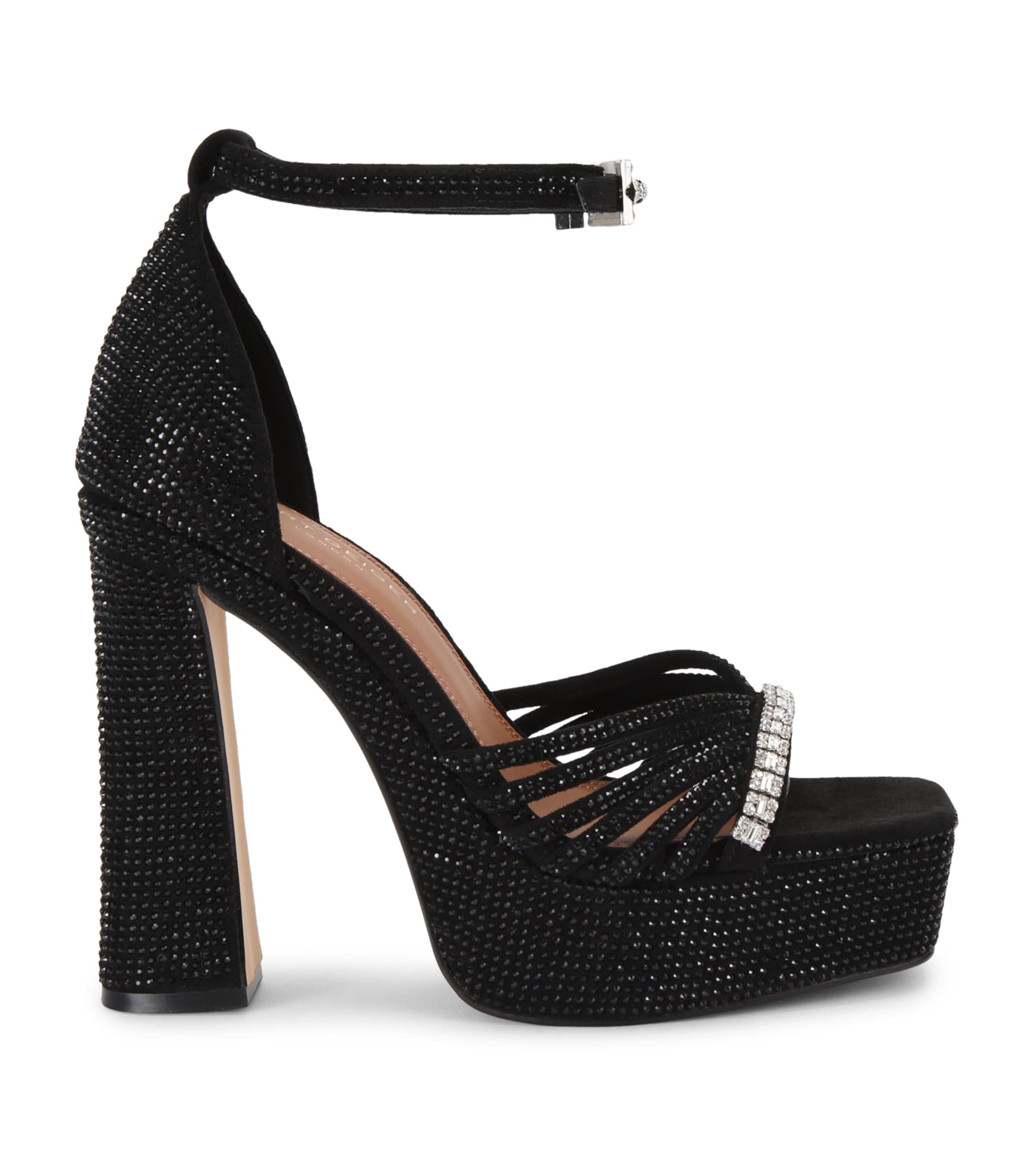 Kurt Geiger London Crystal Strap Platform Sandals Black Image 1