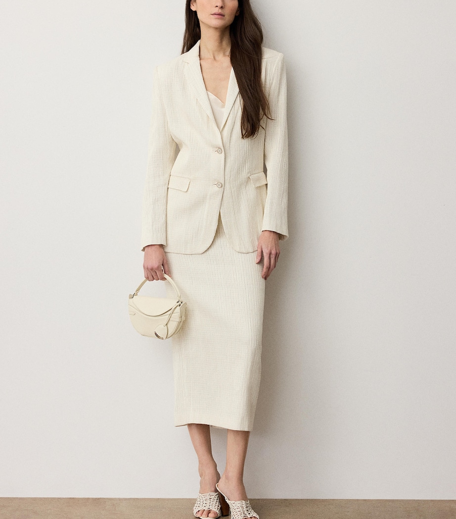 Ralph Lauren Collection Womens Leather Angeline Blazer Cream Image 3