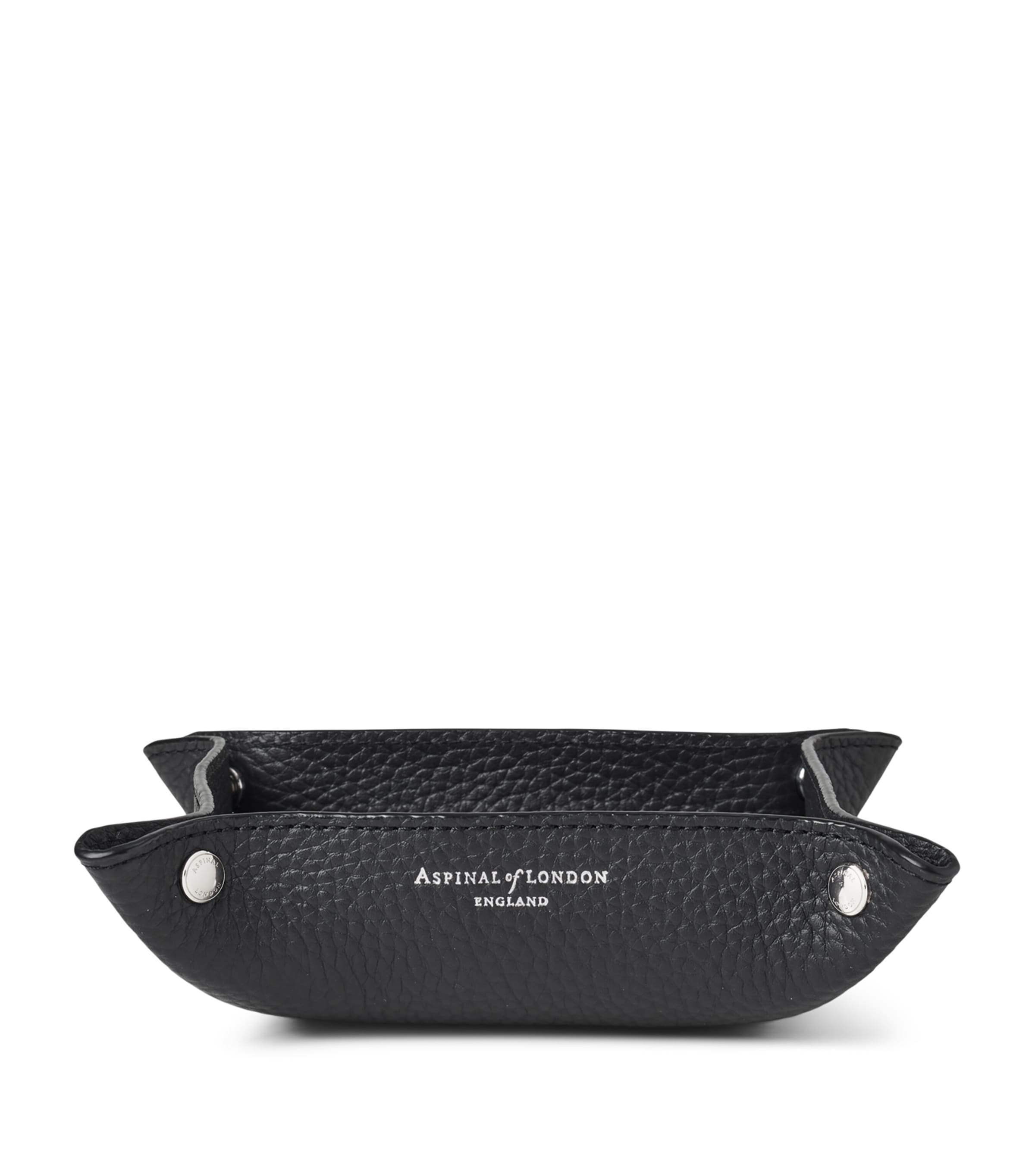 Medium Grained Leather Tidy Tray (13cm x 13cm) BLACK Image 2