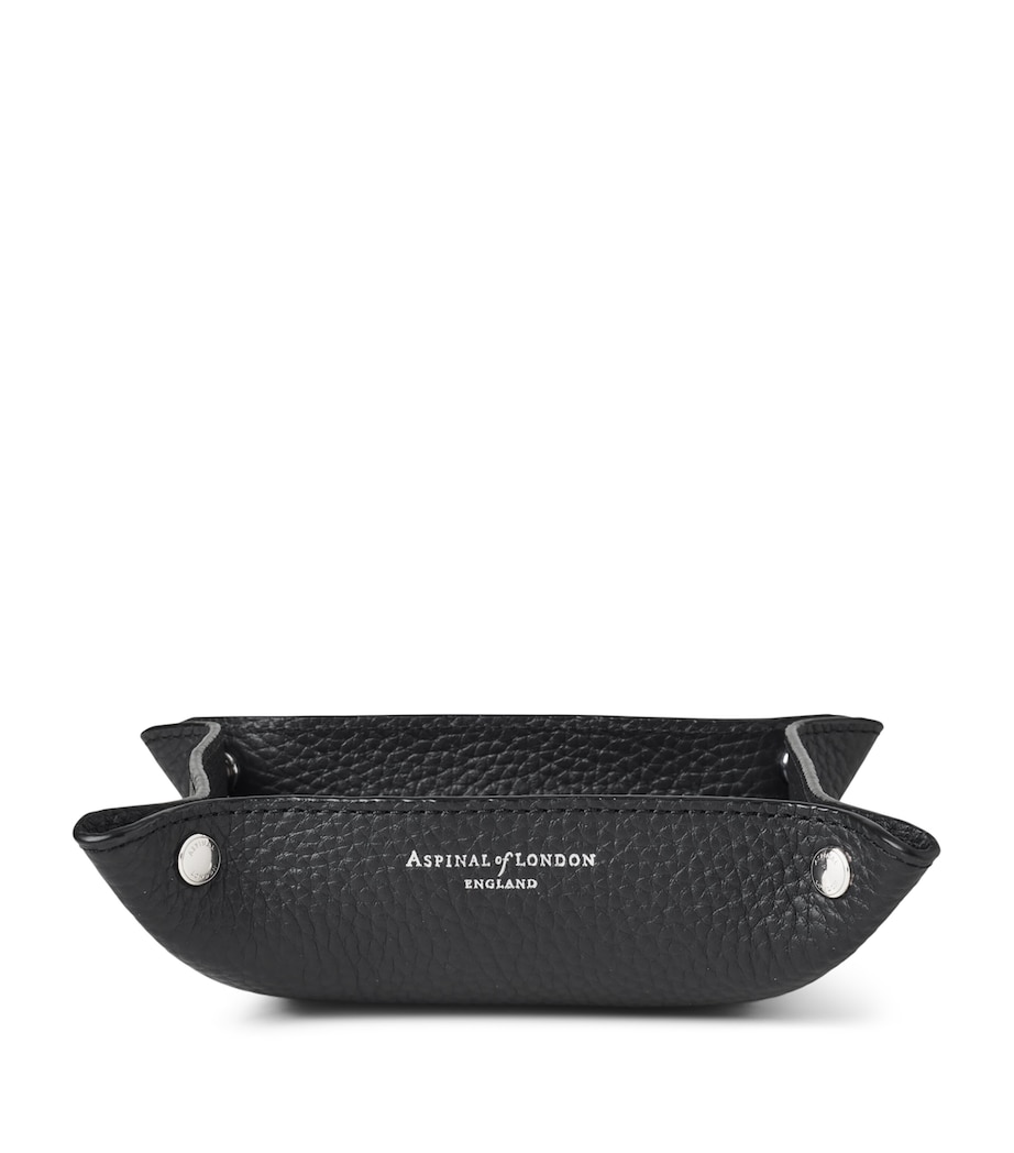 Medium Grained Leather Tidy Tray (13cm x 13cm) BLACK Image 2