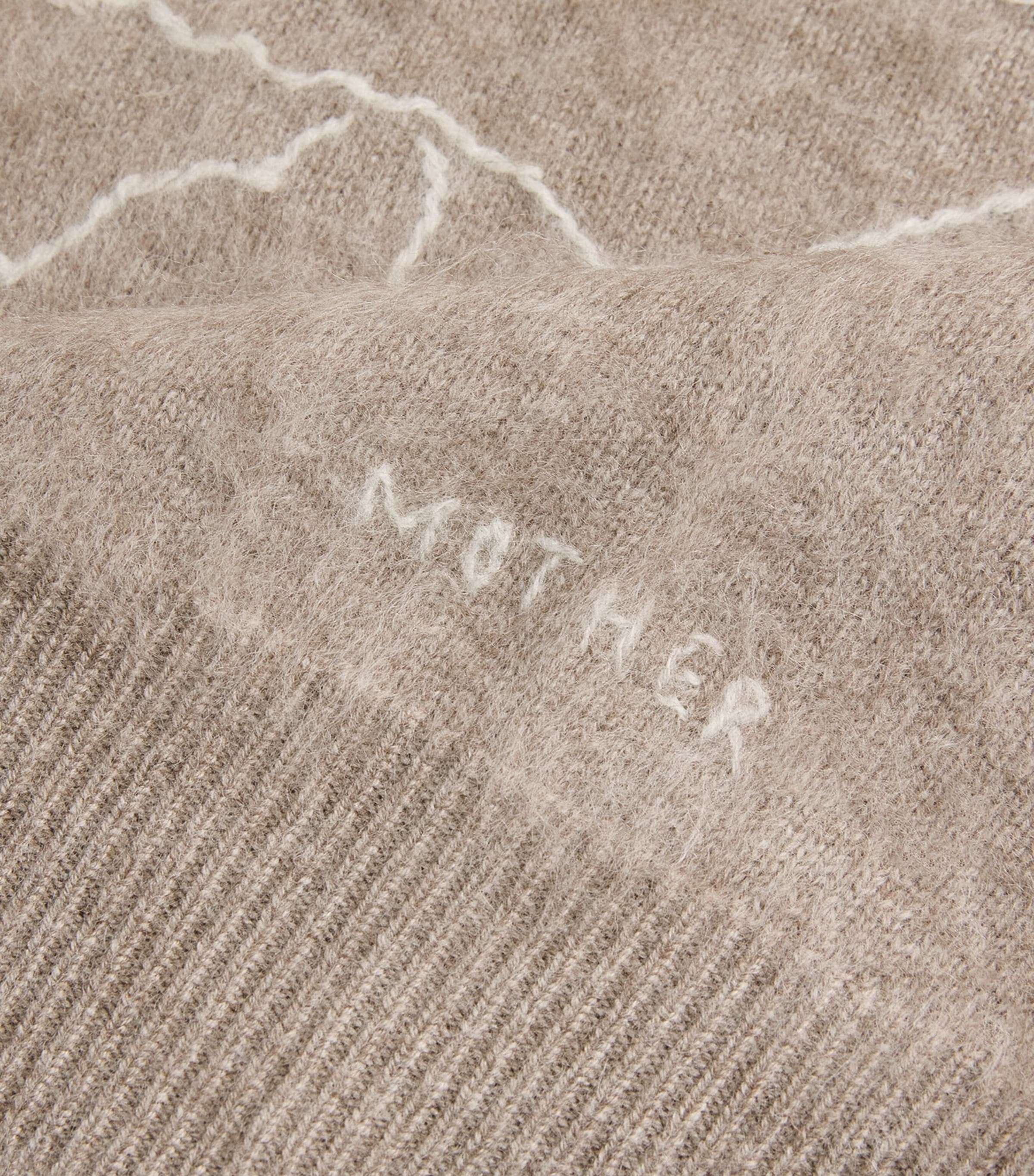 MOTHER Womens Wool-Cashmere The Biggie Sweater Wheat Image 6