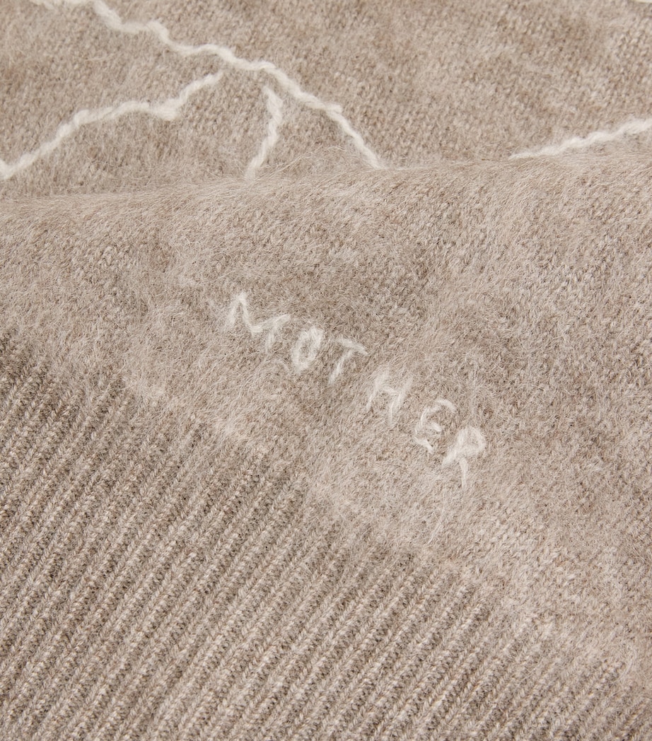 MOTHER Womens Wool-Cashmere The Biggie Sweater Wheat Image 6