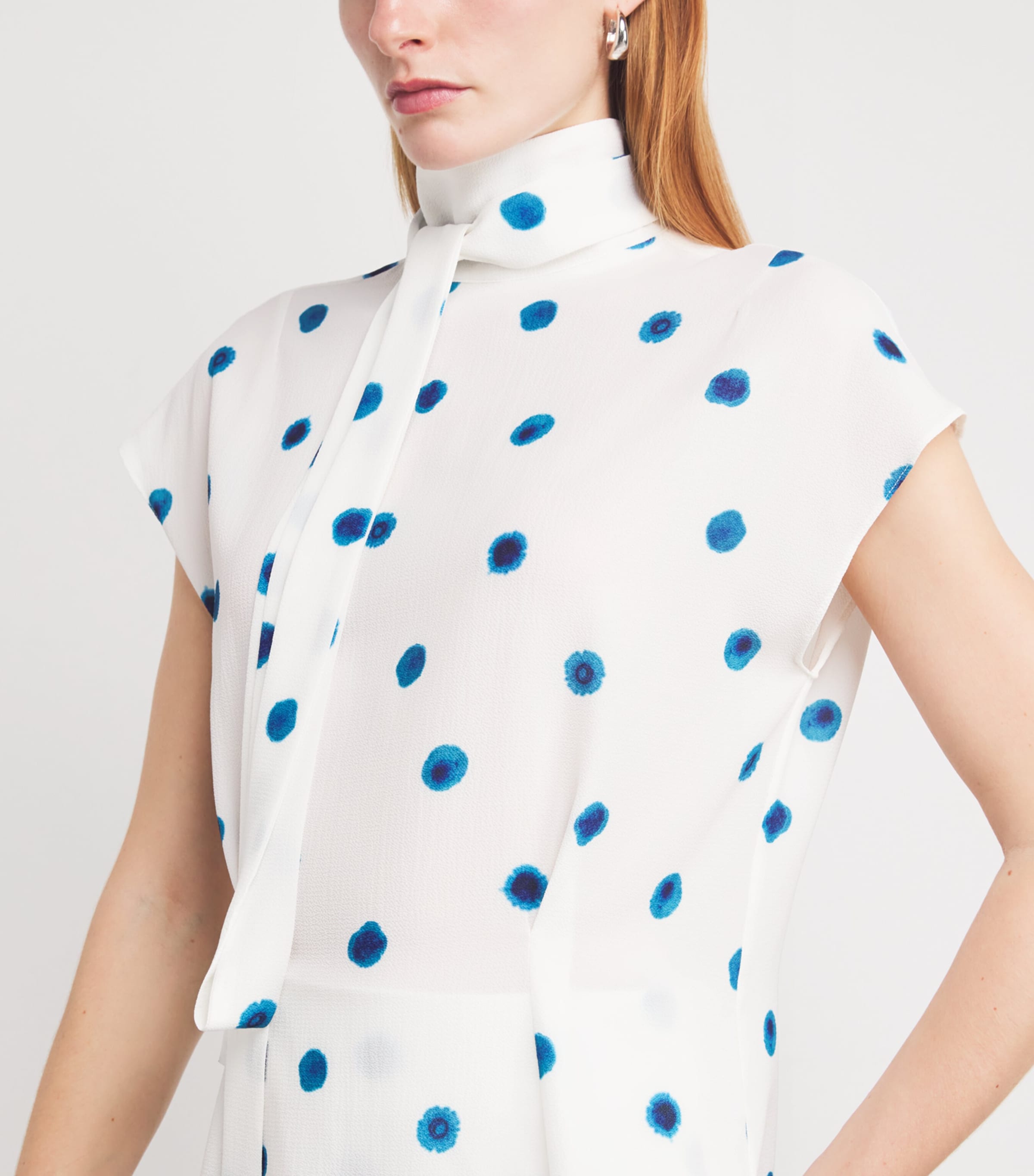 Organic Cotton-Blend Ribbon Neck Blouse DOL Image 6