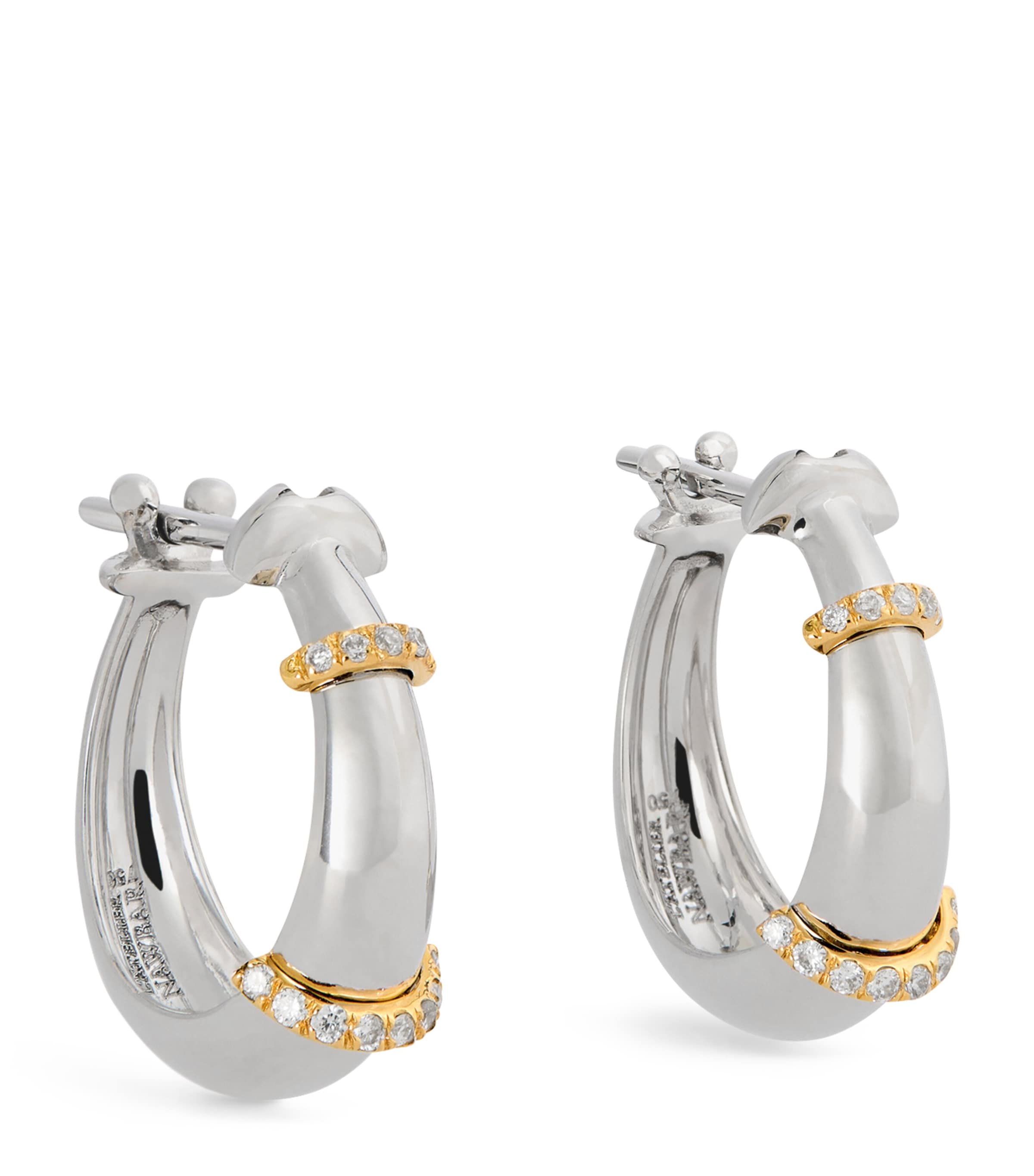 L'ATELIER NAWBAR Mixed Gold and Diamond Buoy Lot N*91 Earrings | Fine Jewellery | Fine Earrings | Hoop Earrings | Designers | L'Atelier Nawbar