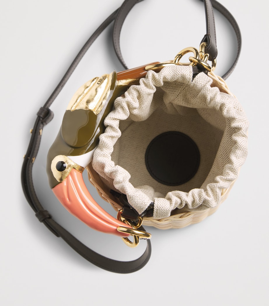 Chloé Small Woven Tropicus Bucket Bag Hot Sand Image 3