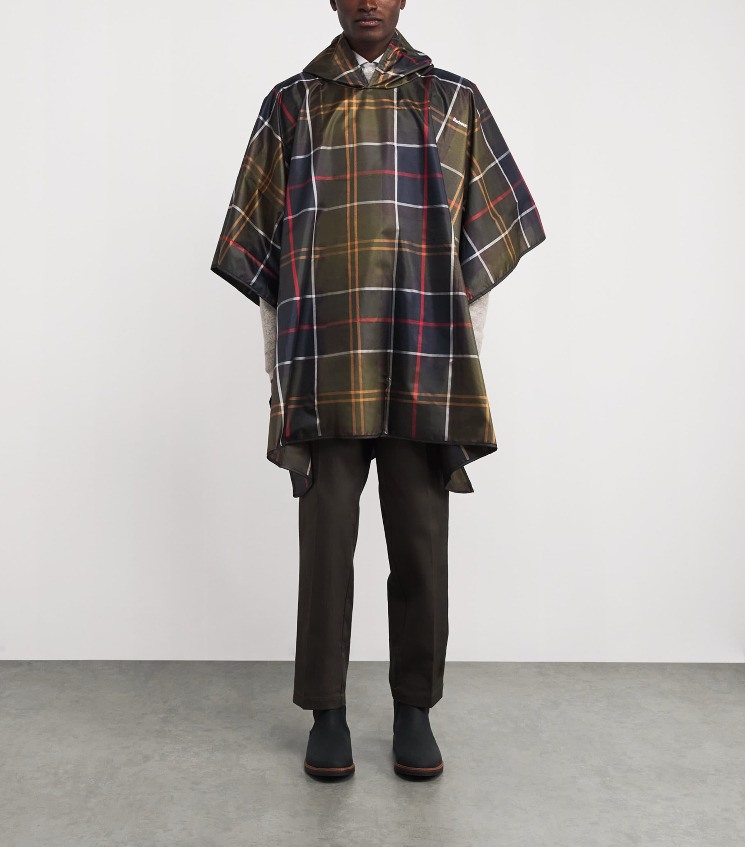 Barbour Poncho With Tartan Pattern In Multi