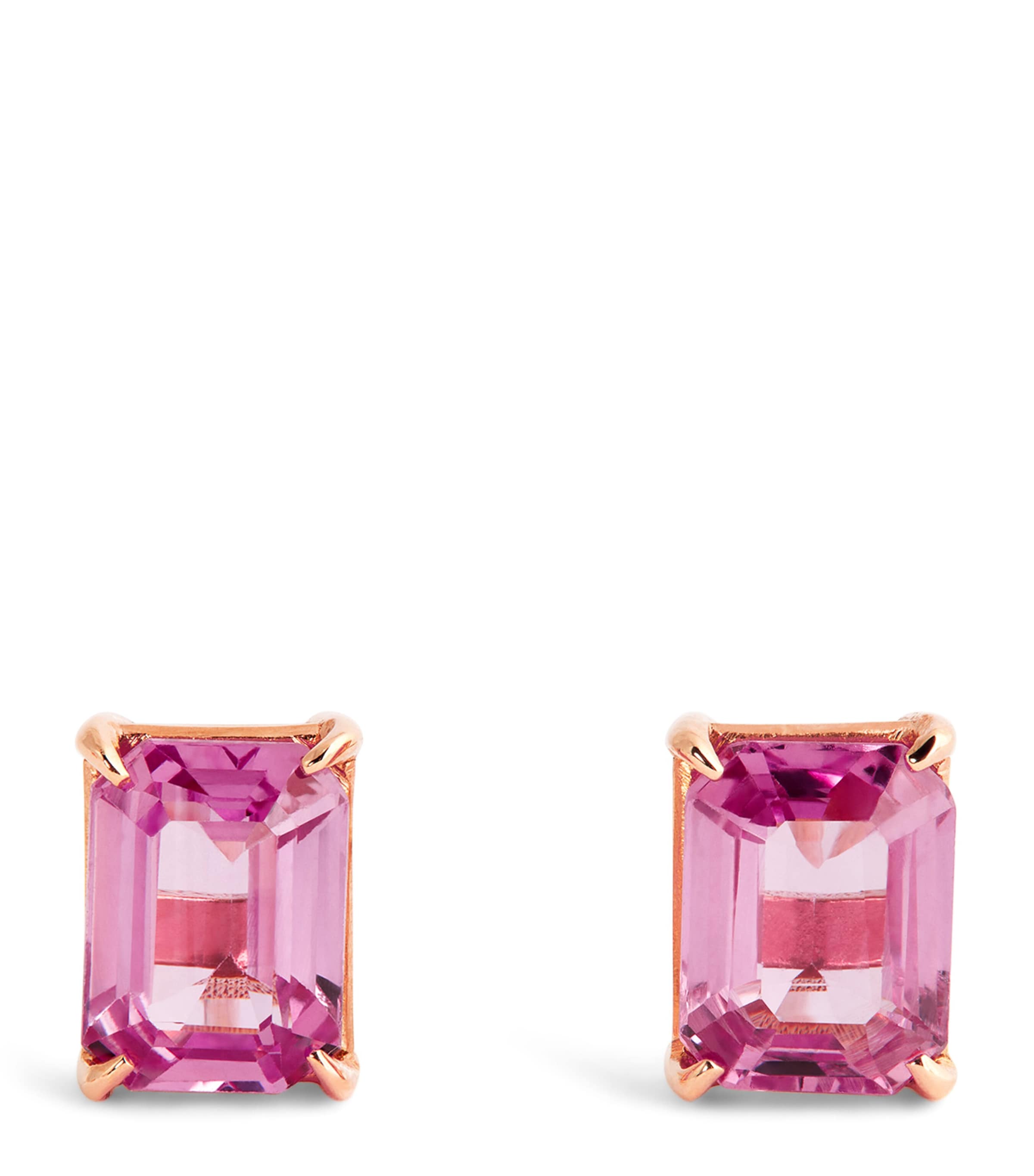 Shay Rose Gold And Pink Sapphire Stud Earrings In Rose Gold