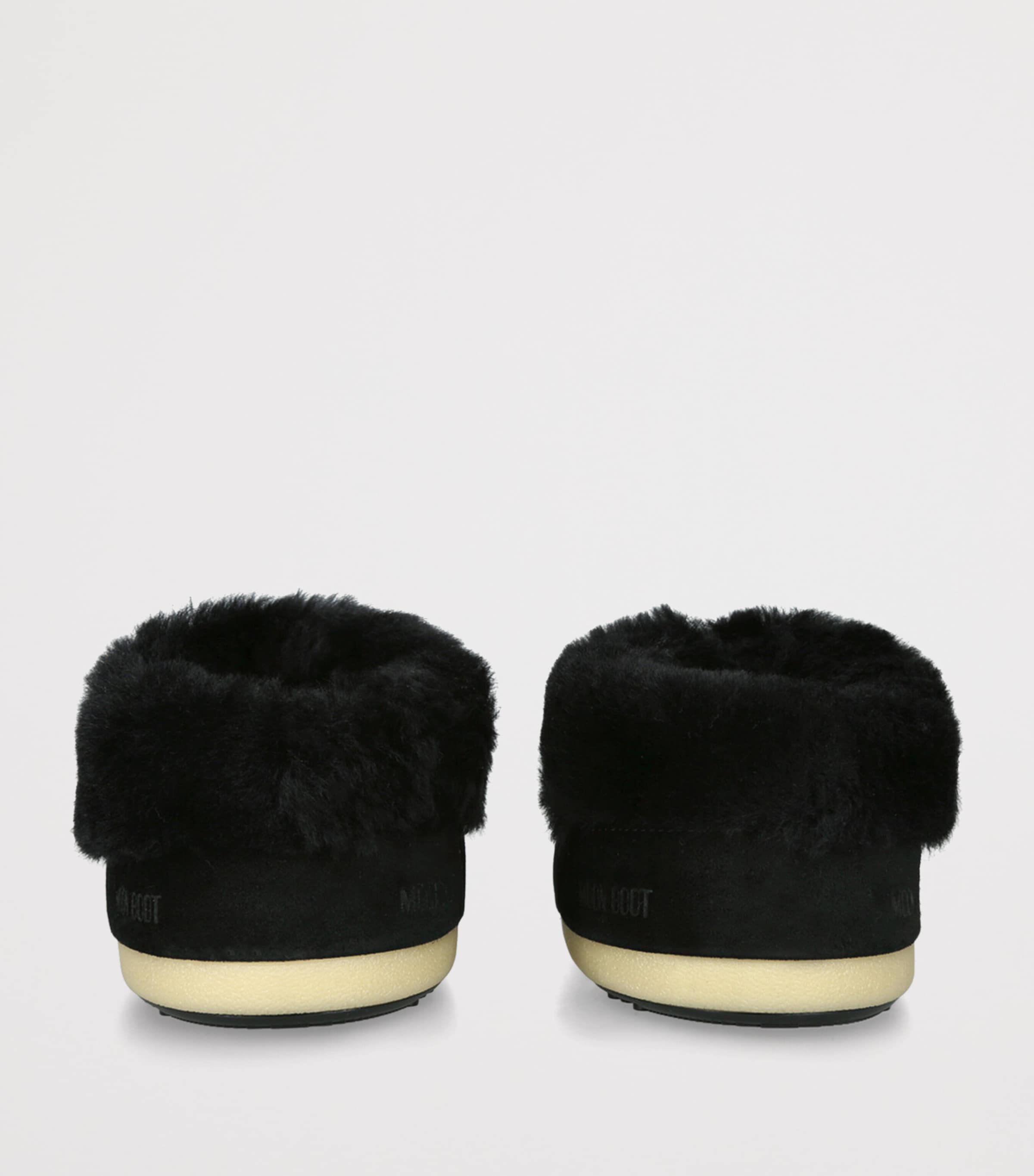 Suede Shearling-Trim EVX Mules BLACK/COMB Image 2