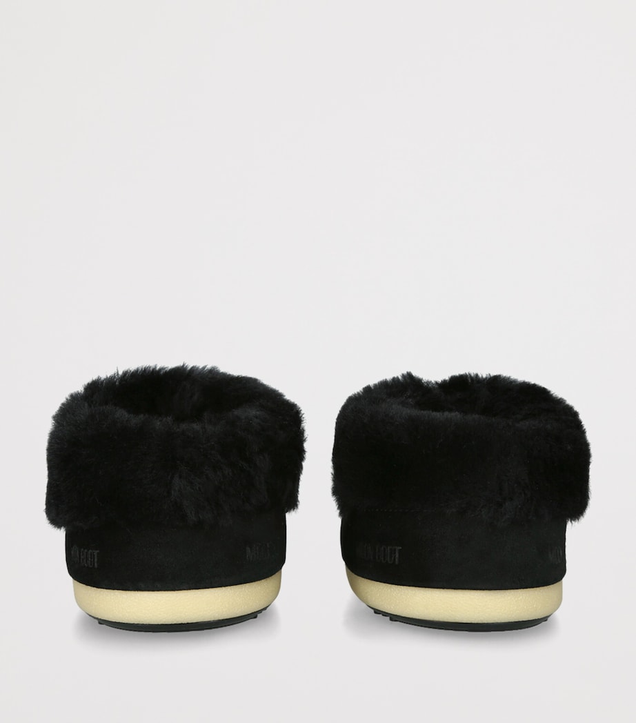 Suede Shearling-Trim EVX Mules BLACK/COMB Image 2
