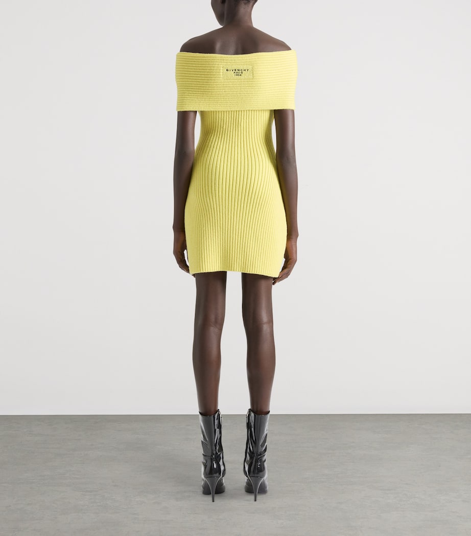 Wool-Blend Knit Mini Dress ACID YELLOW Image 3