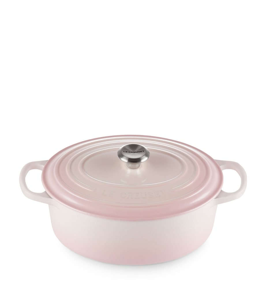 Cast Iron Oval Casserole Dish (29cm) SHELL PINK Image 1