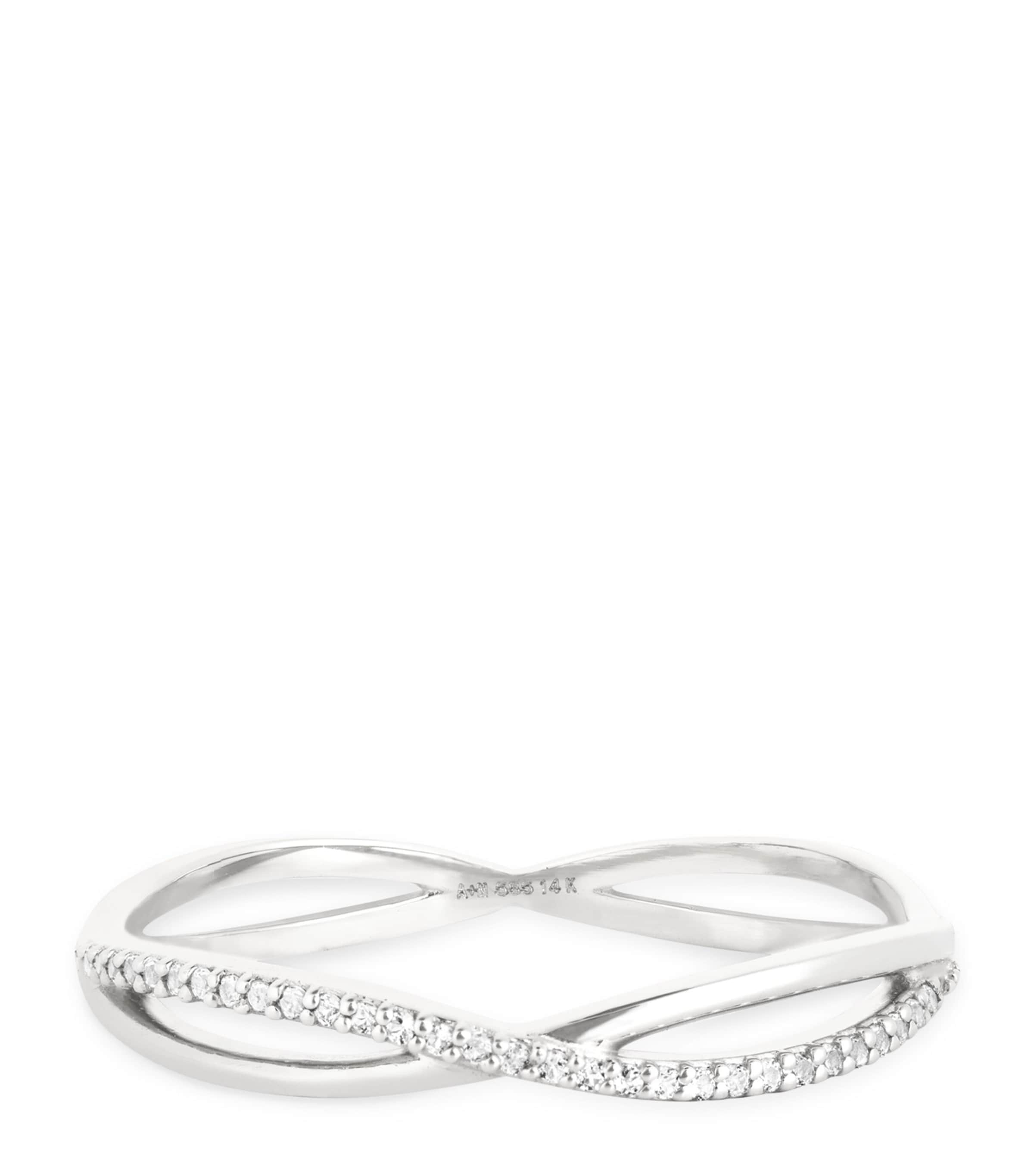 Astrid & Miyu White Gold and Topaz Infinite Pavé Ring White Gold Image 1