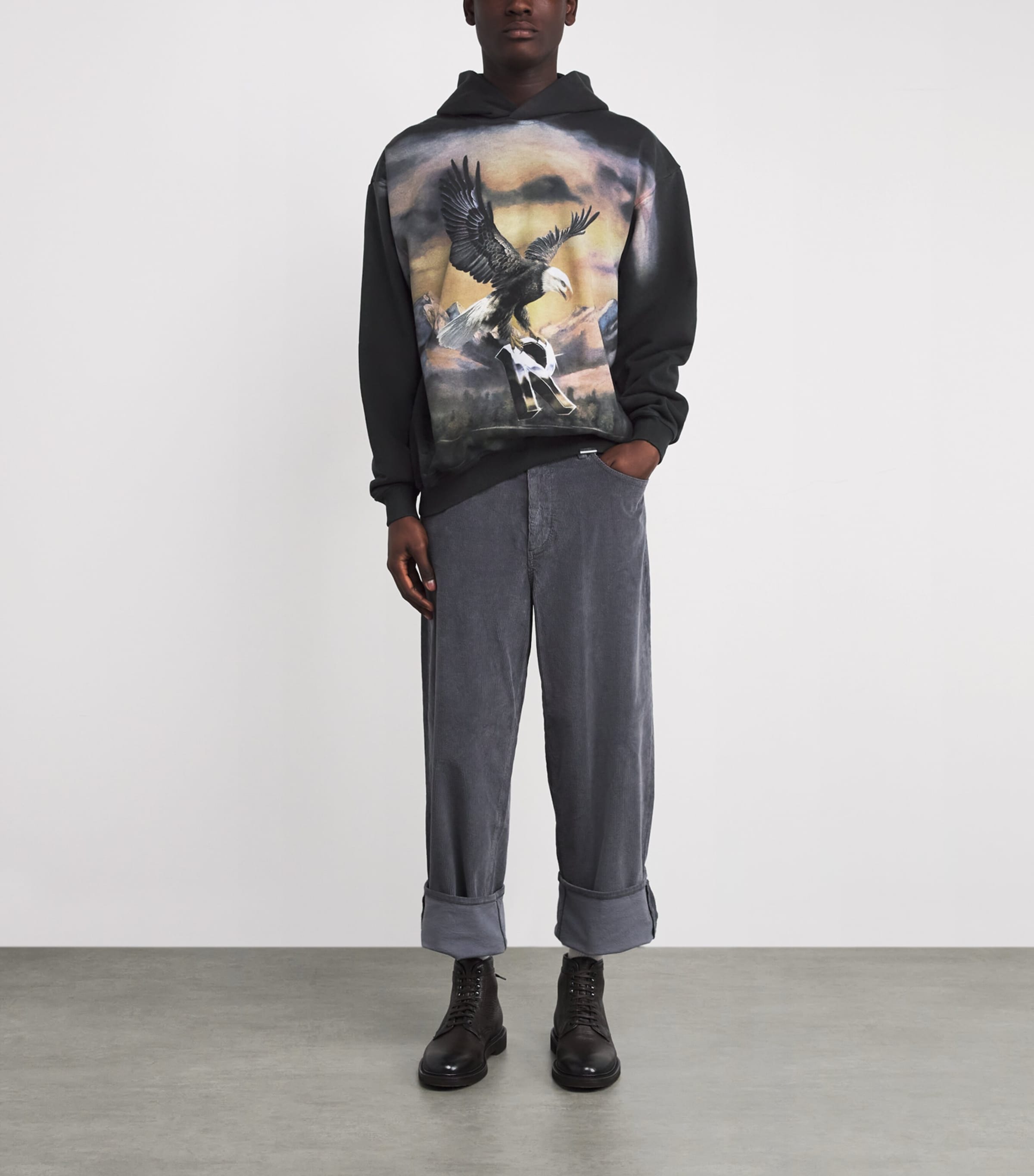 Cotton Eagle Hoodie STAINED BLACK Image 2