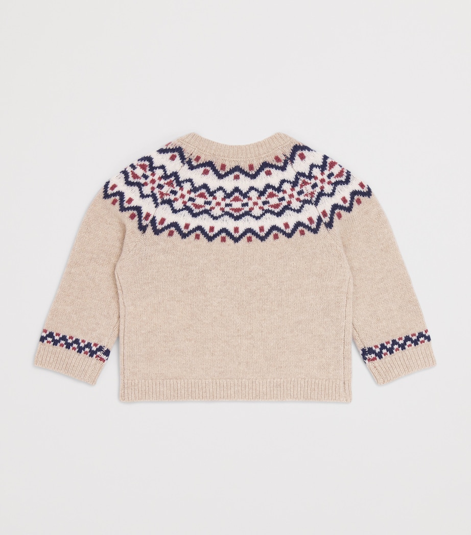 Tartine et Chocolat Wool Jacquard Sweater (3 Months-4 Years) Chiné Image 2