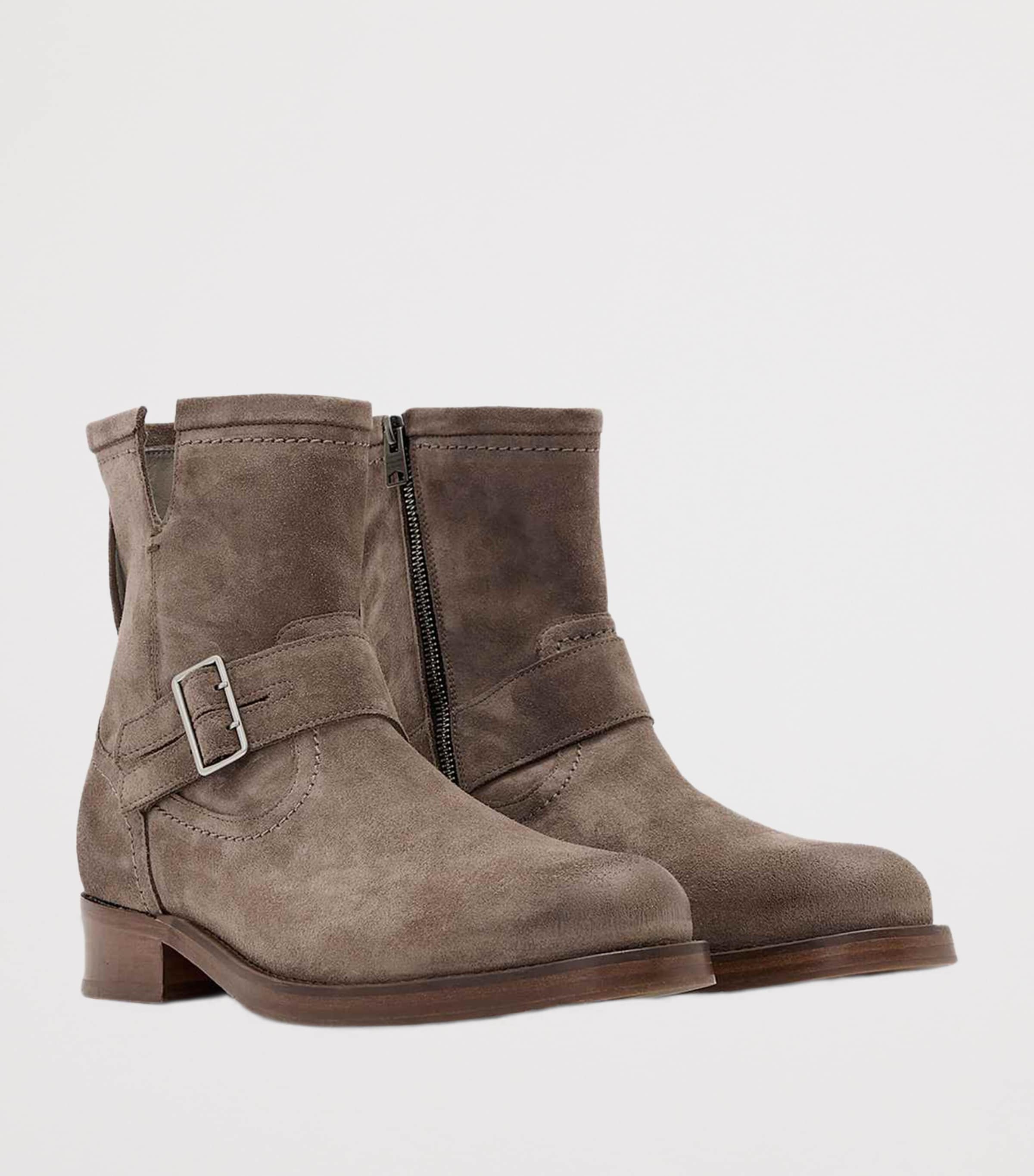 AllSaints Suede Bailey Ankle Boots Karoo Brown Image 2