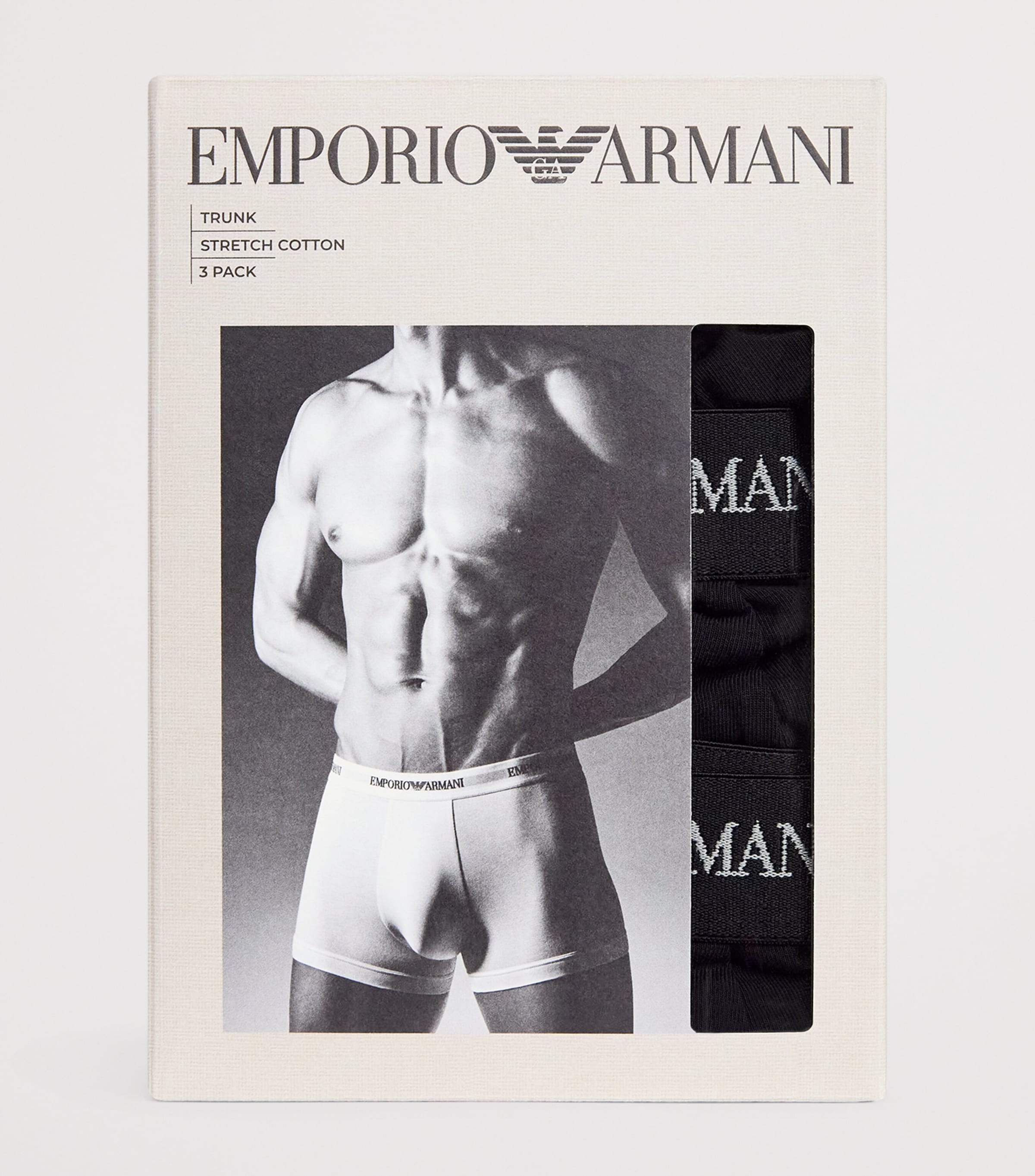 Stretch-Cotton Logo Trunks (Pack Of 3) MC061 BLACK Image 4