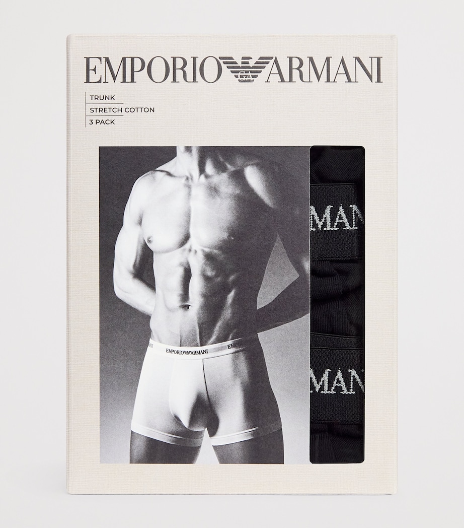 Stretch-Cotton Logo Trunks (Pack Of 3) MC061 BLACK Image 4