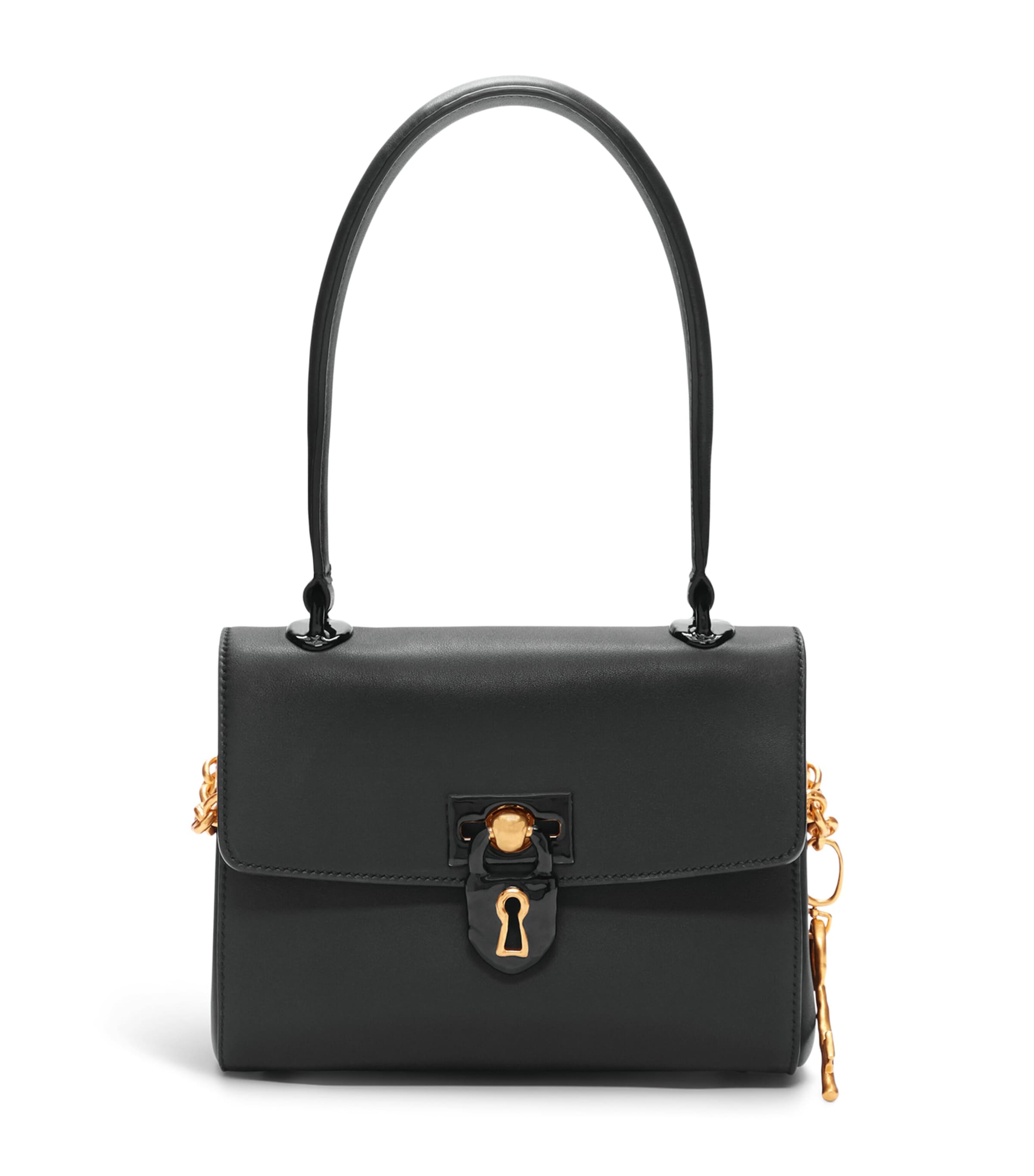 Schiaparelli Mini Calfskin Secret Top-Handle Bag Black Image 1
