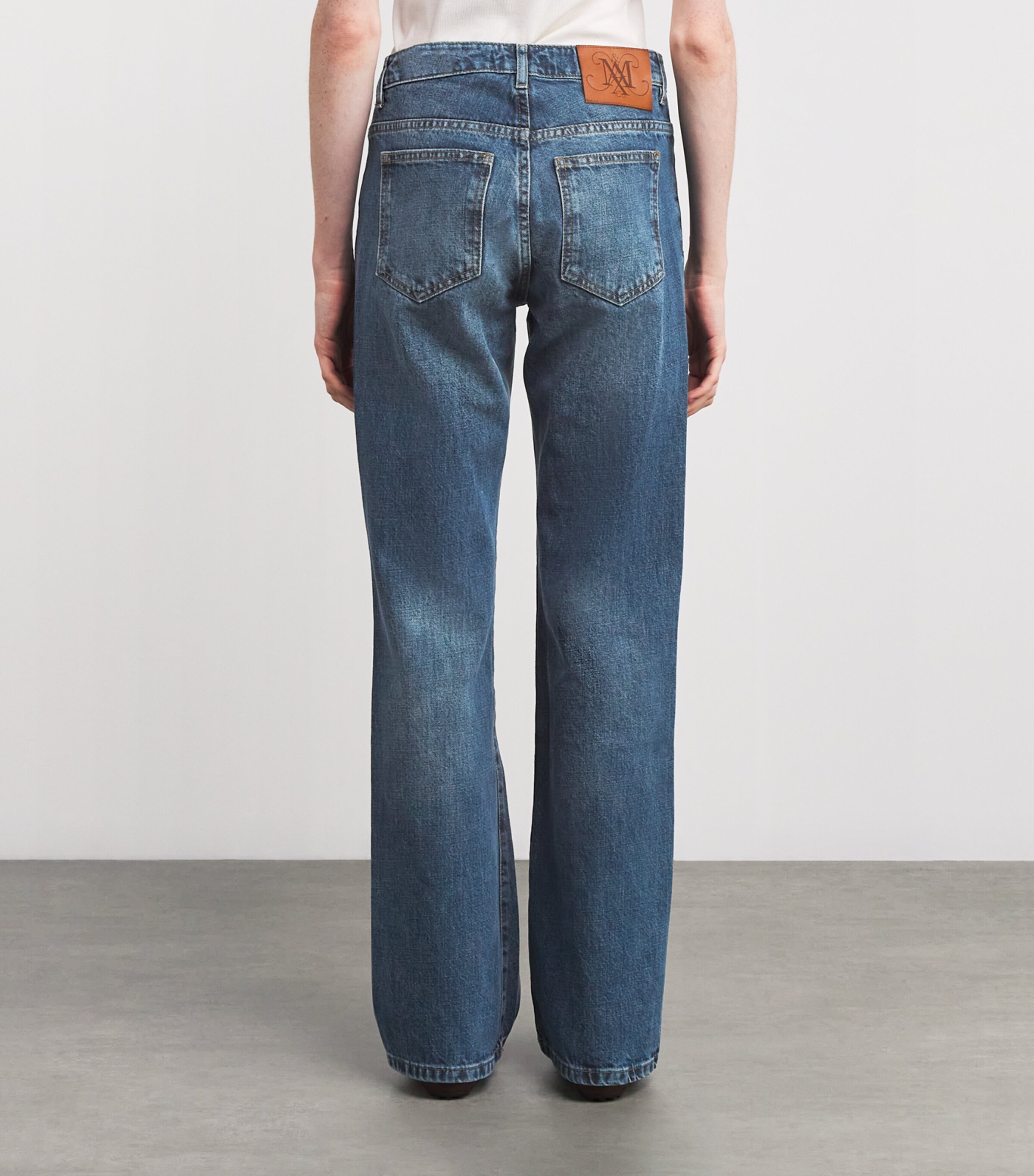 Faded High-Rise Straight Jeans NAVY Image 4