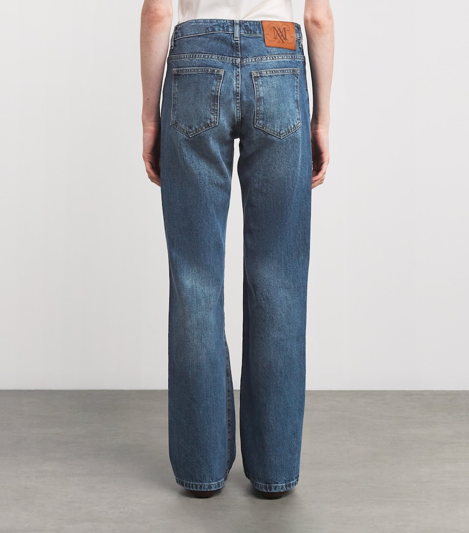 Faded High-Rise Straight Jeans NAVY Image 4