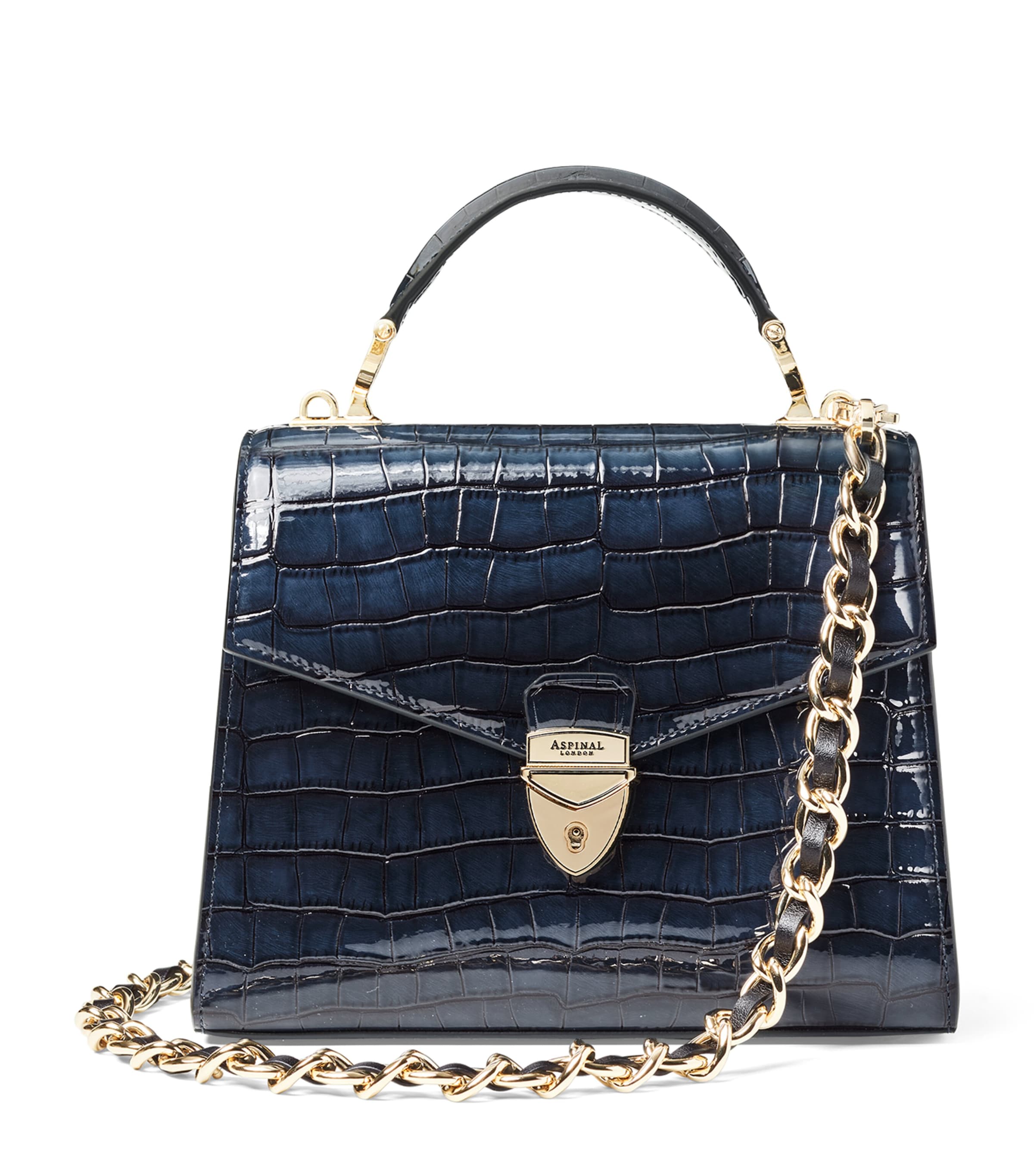 Aspinal Of London Midi Mayfair Top-handle Bag In Navy