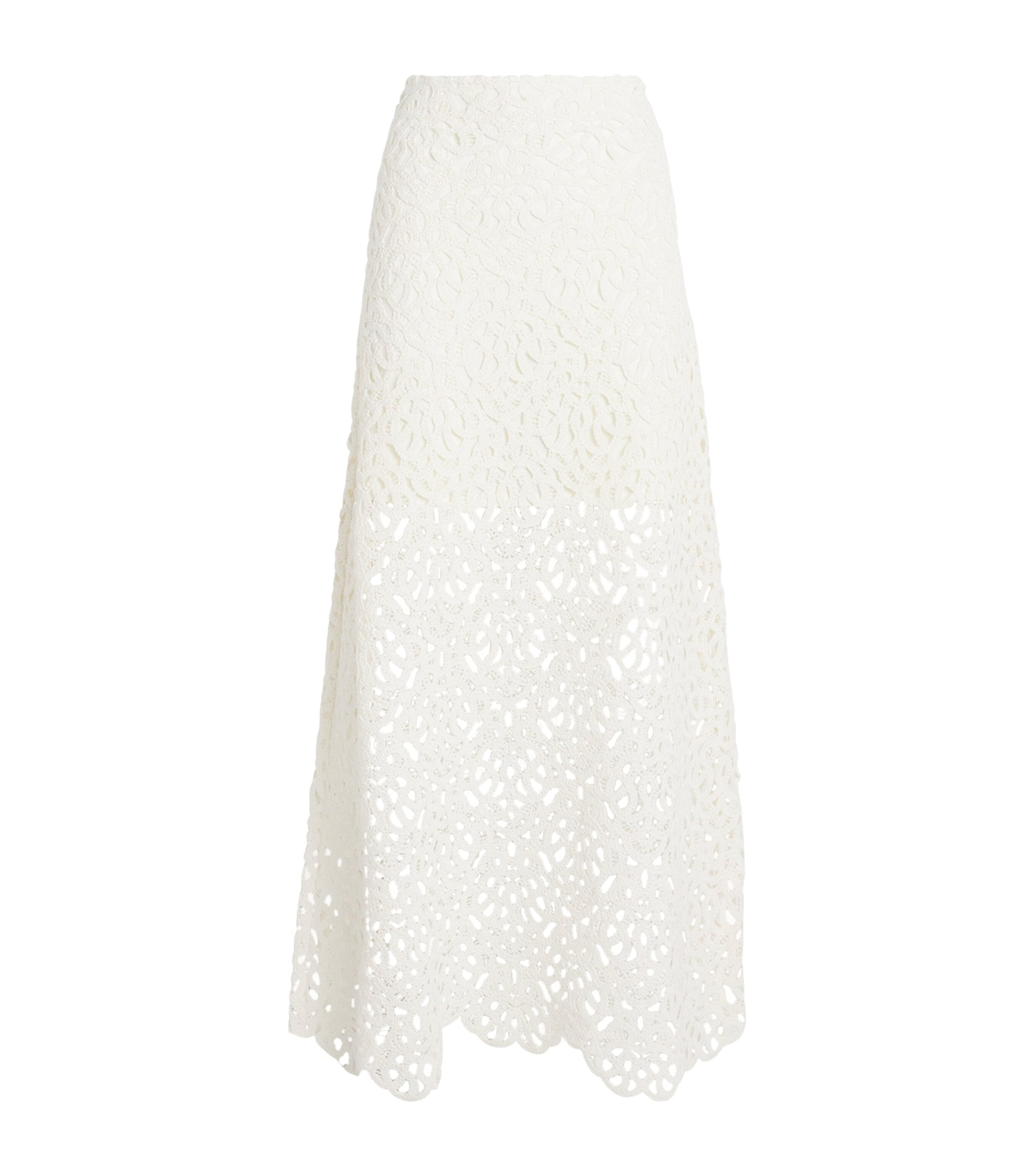 Shop Maje Cotton Crochet Maxi Skirt In White