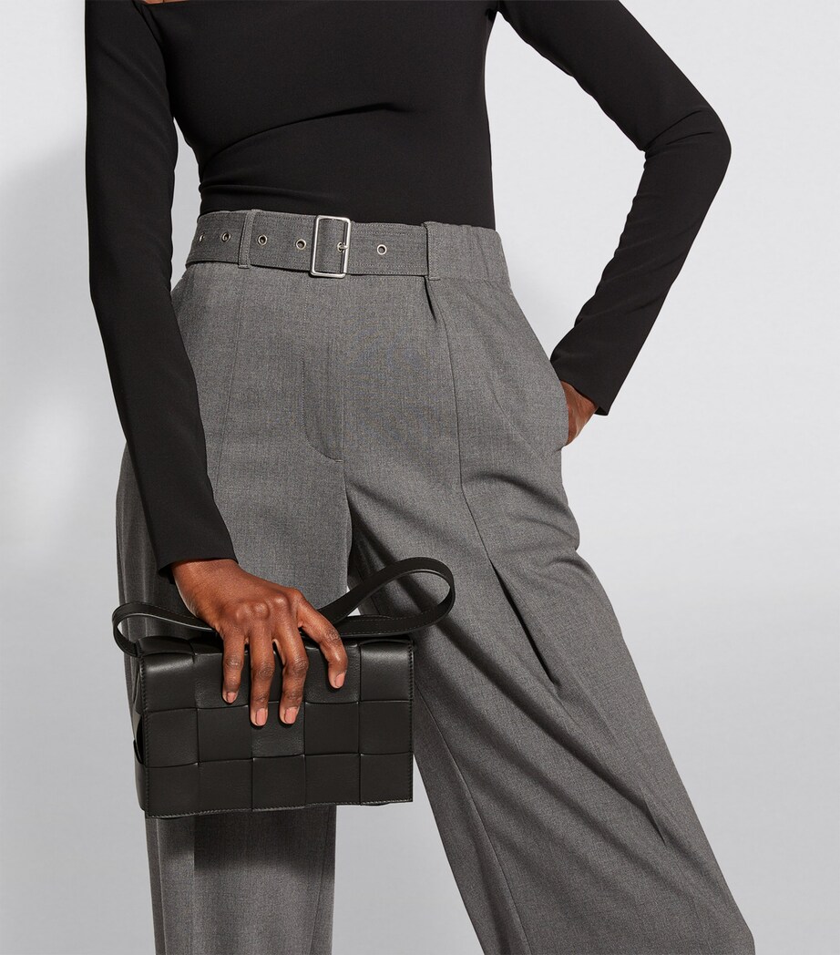 Bottega Veneta Leather Cassette Cross-Body Bag Black Silver Image 5