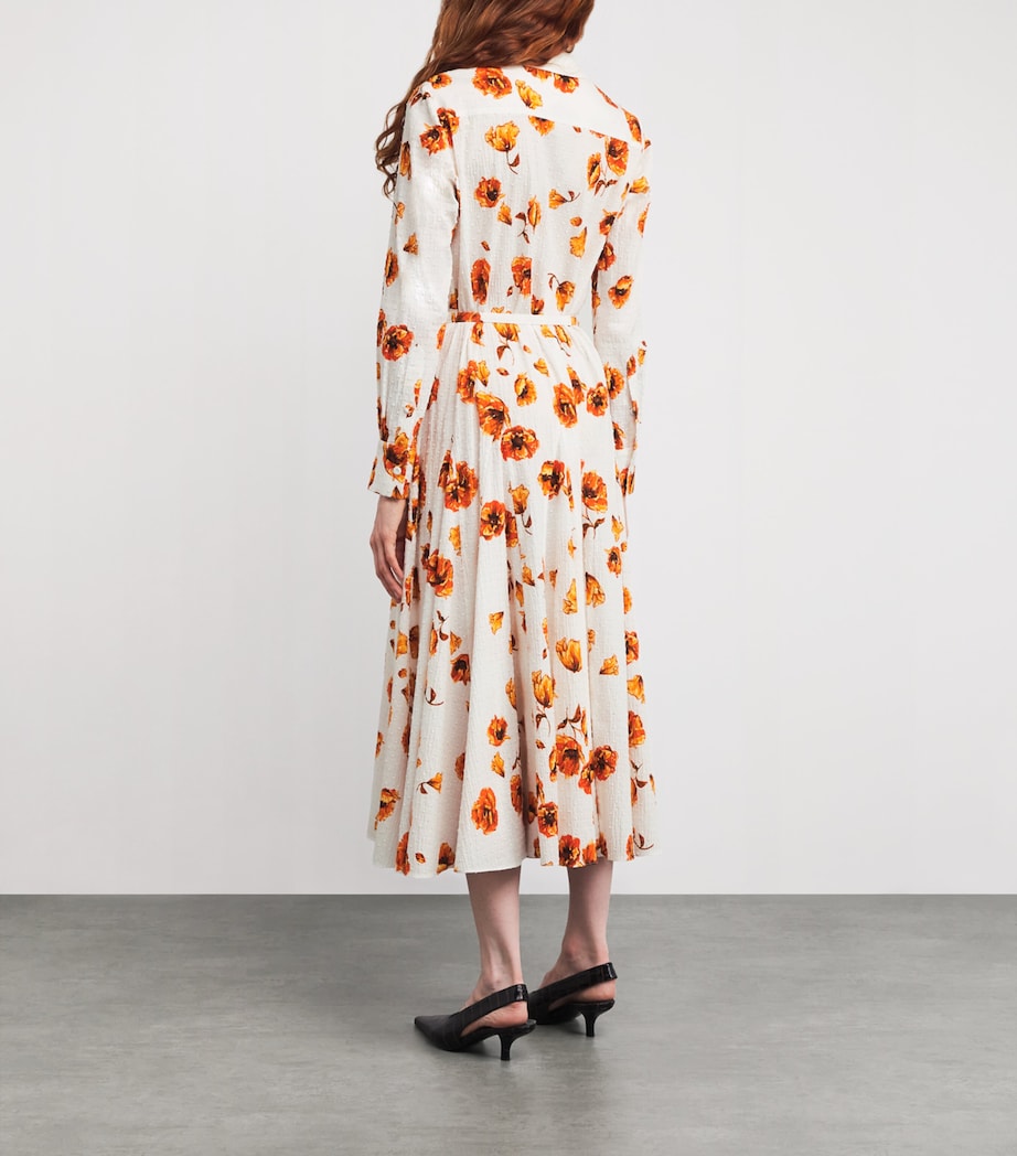 Floral Marione Midi Shirt Dress ORANGE POPPIES Image 3