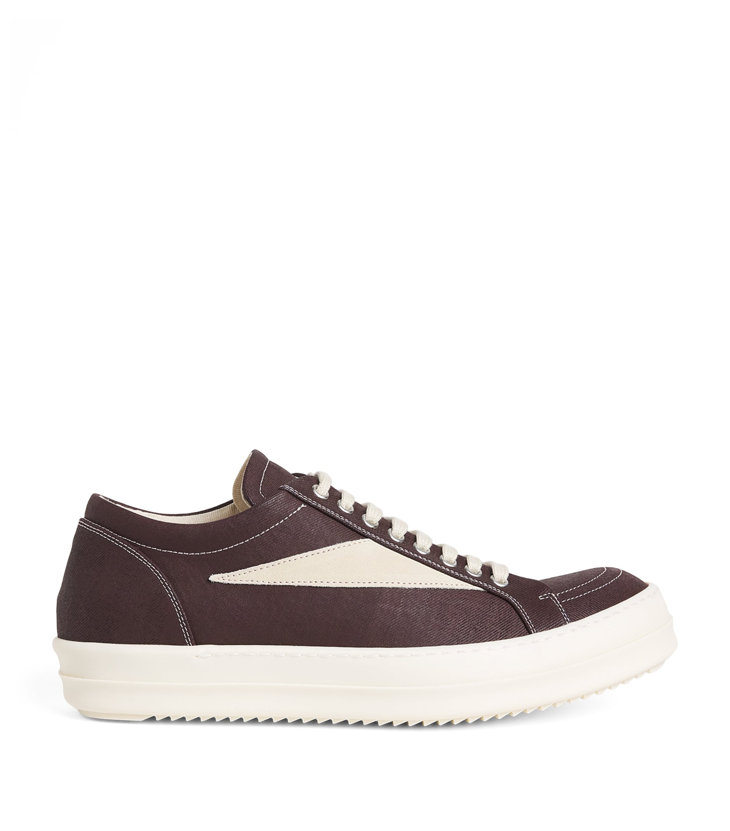 Rick Owens Drkshdw Waxed Canvas Vintage Low-top Sneakers In Brown