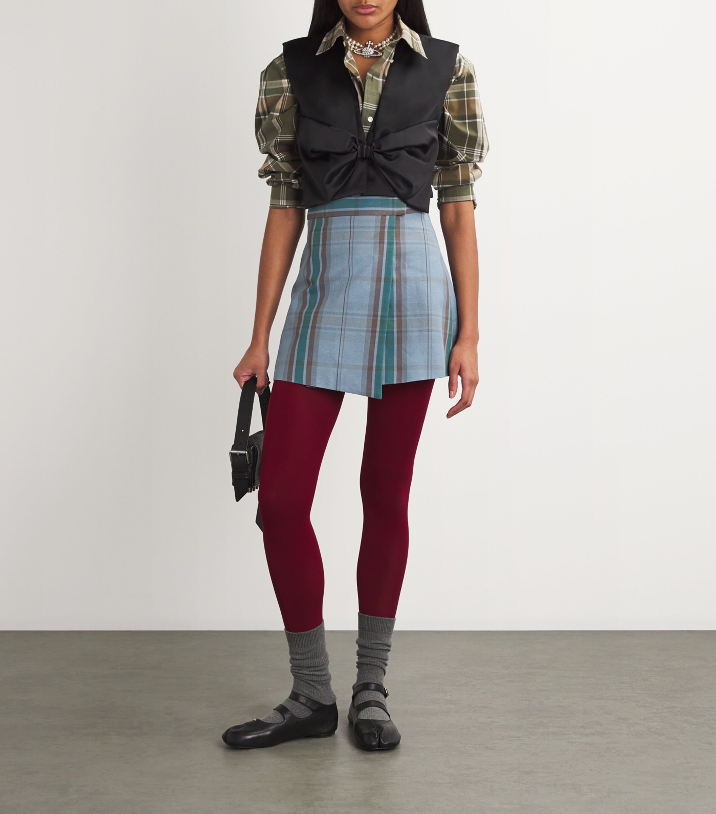【関税込み】VIVIENNE WESTWOOD CUT OFF SKIRT' SKIRT Vivienne Westwood Wool Tartan Cut Off Mini Skirt | Harrods US