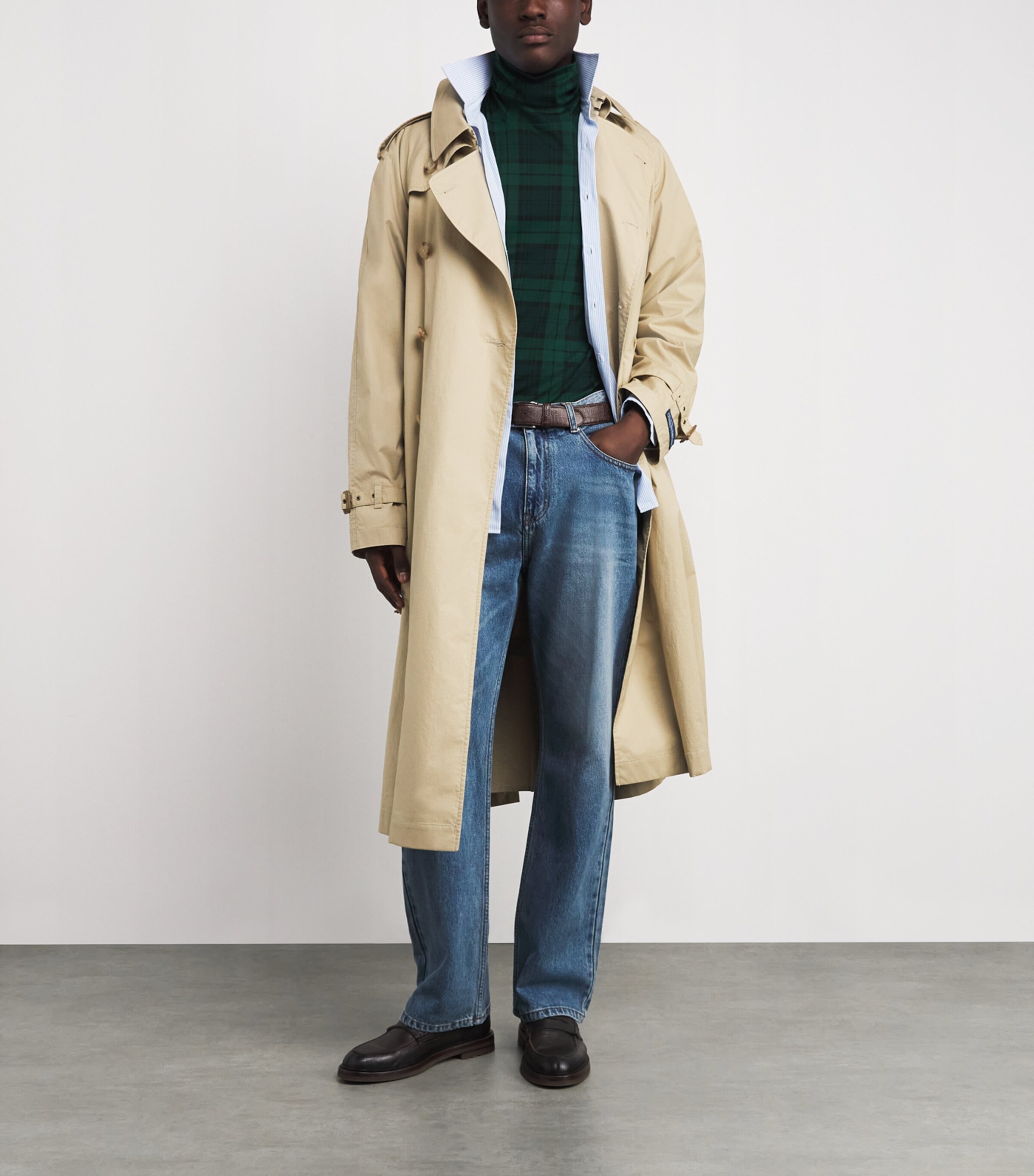 Cotton Plaid Rollneck Top MULTI Image 2