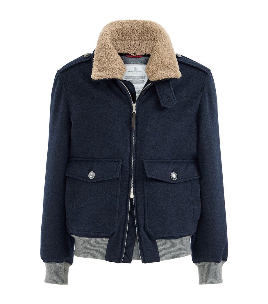 Brunello Cucinelli Mens Cashmere Bomber Jacket Image 1