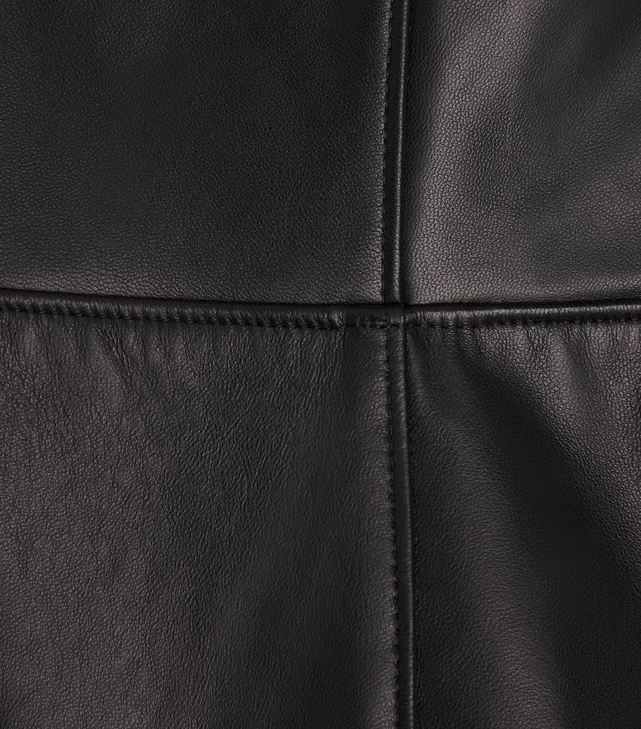 Leather Bustier Midi Dress BLACK Image 5