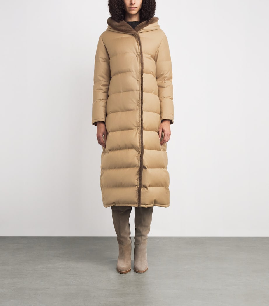 Down-Virgin Wool-Mink Long Coat A2026 Image 3