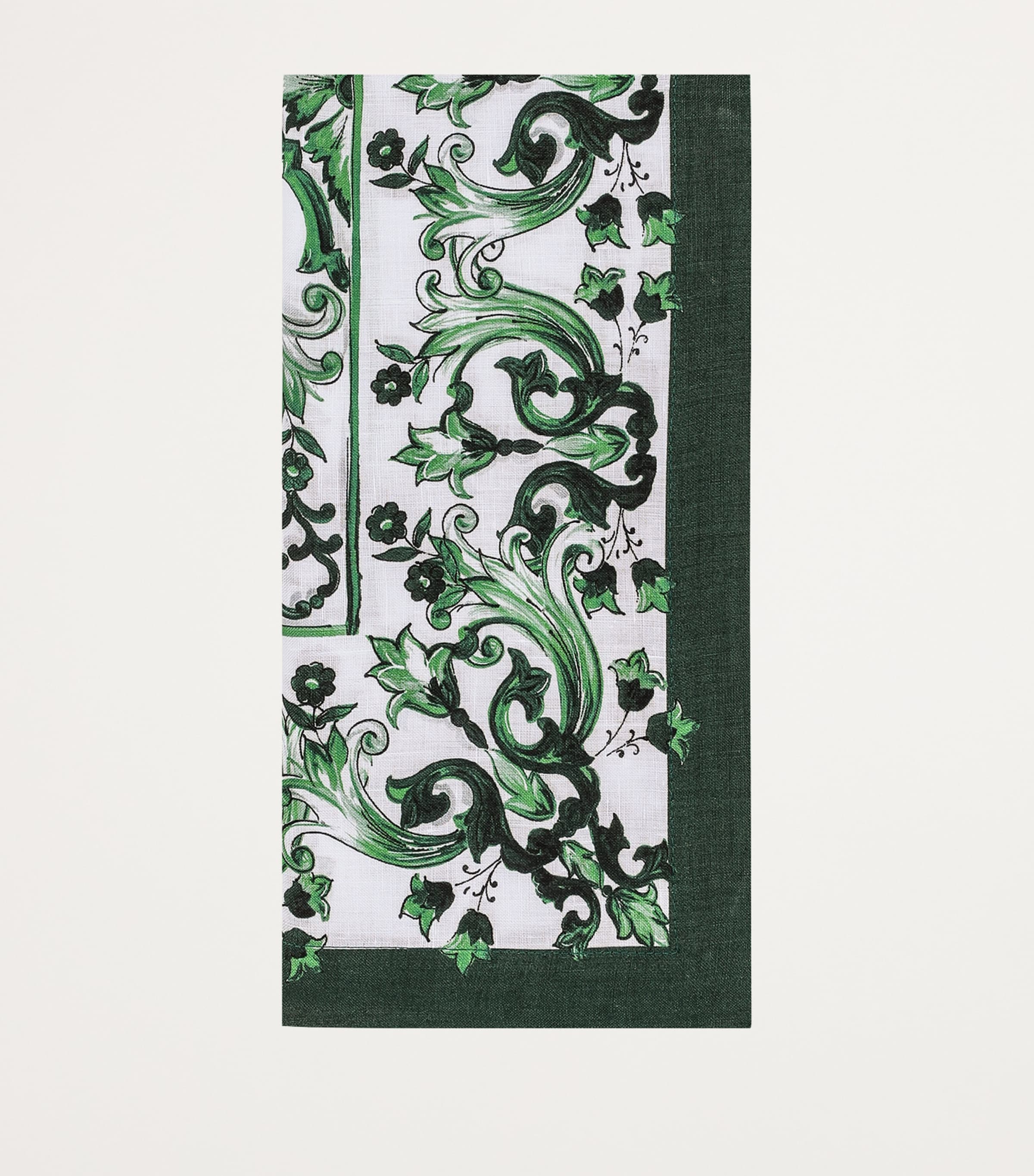 Linen Majolica Placemat and Napkin Set UV013-VERDE FD.BIANC Image 6