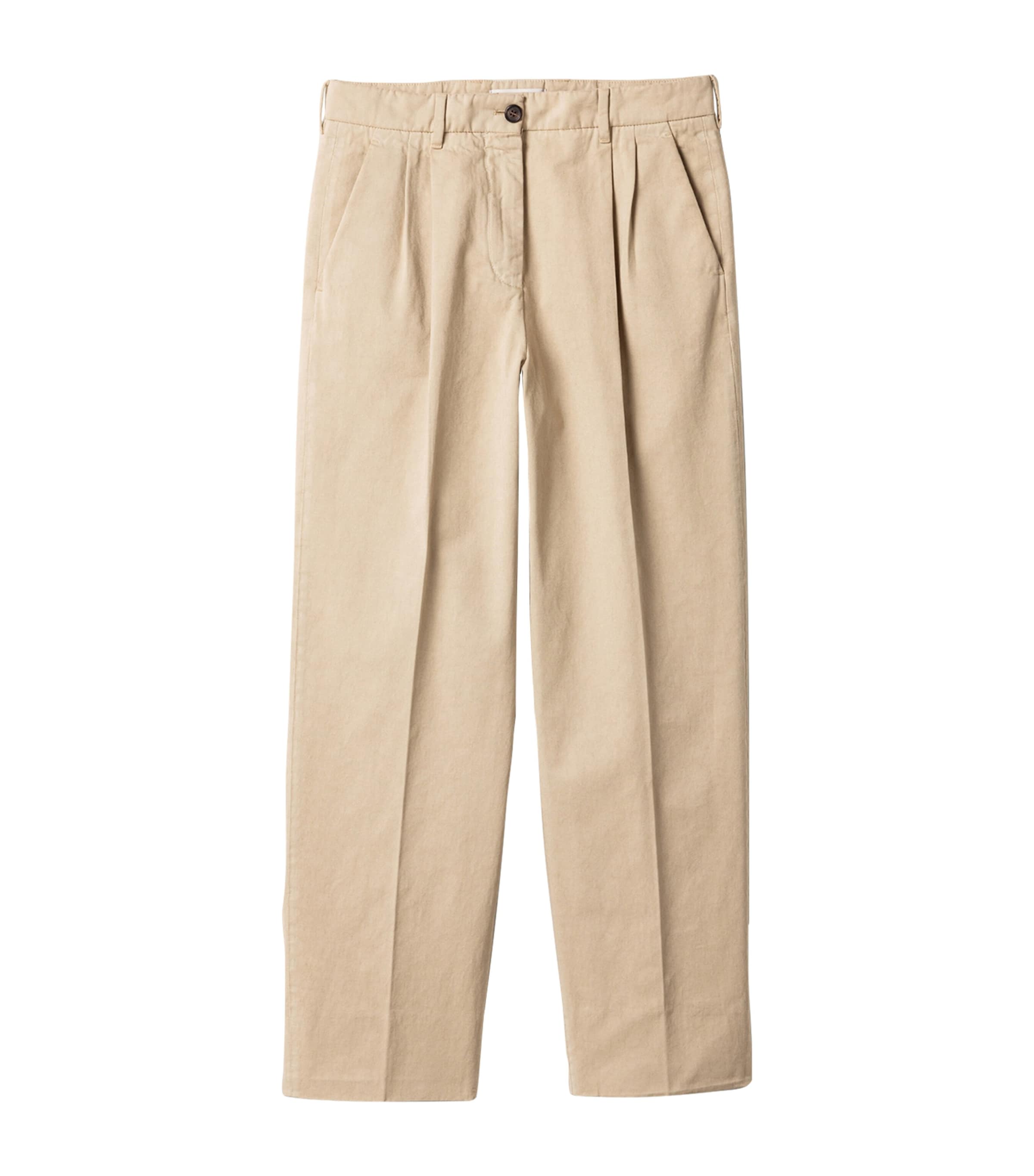 Miu Miu Womens Cotton Gabardine Trousers Neutral Image 1