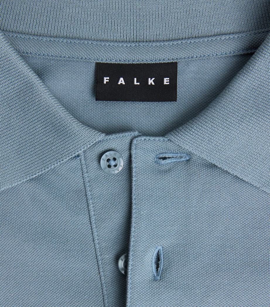 Falke Mens Pima Cotton Piqué Polo Shirt Monument Image 6