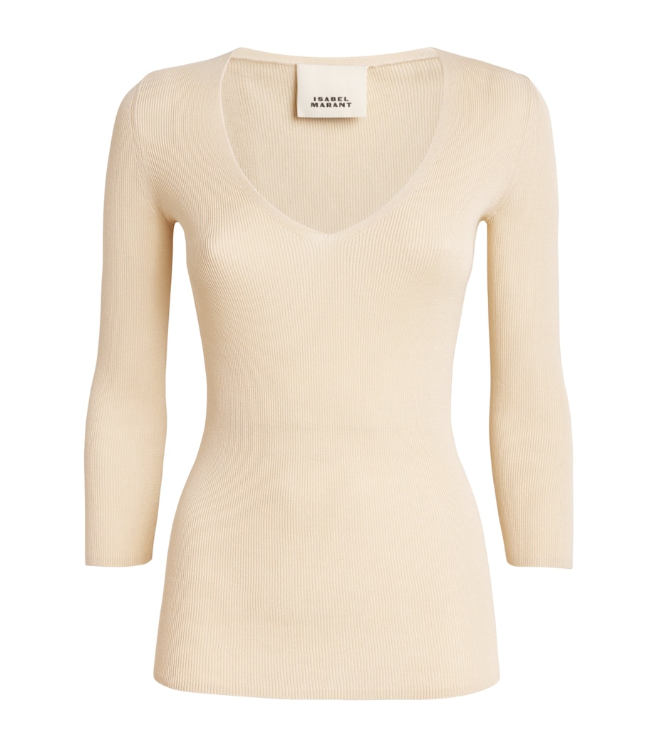 Cotton-Blend Knitted Felicia Sweater 90LB LIGHT BEIGE Image 1