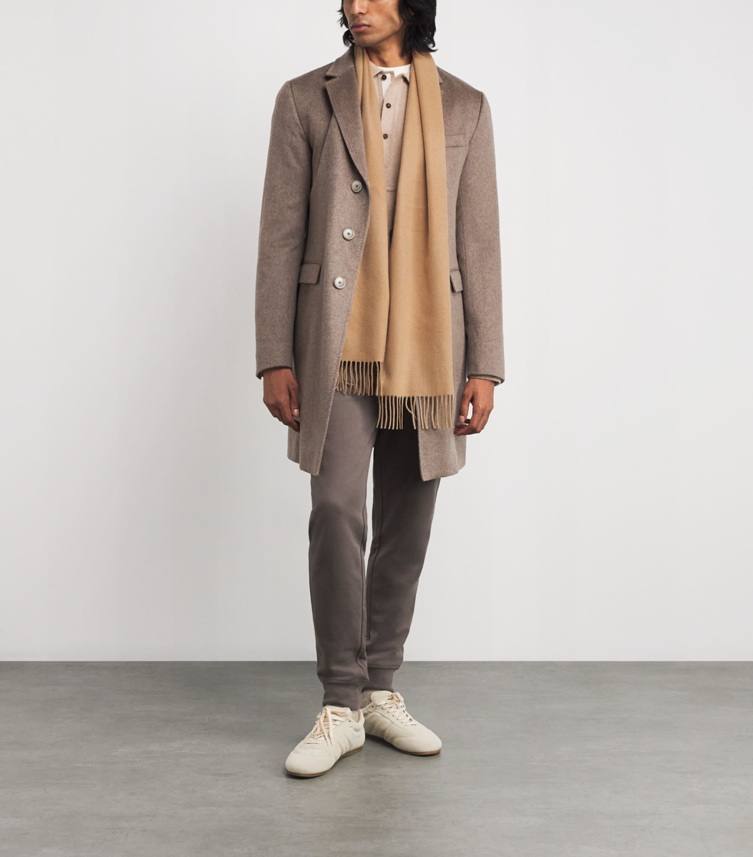 Johnstons Of Elgin Brown Cashmere Fringe Scarf | Harrods US