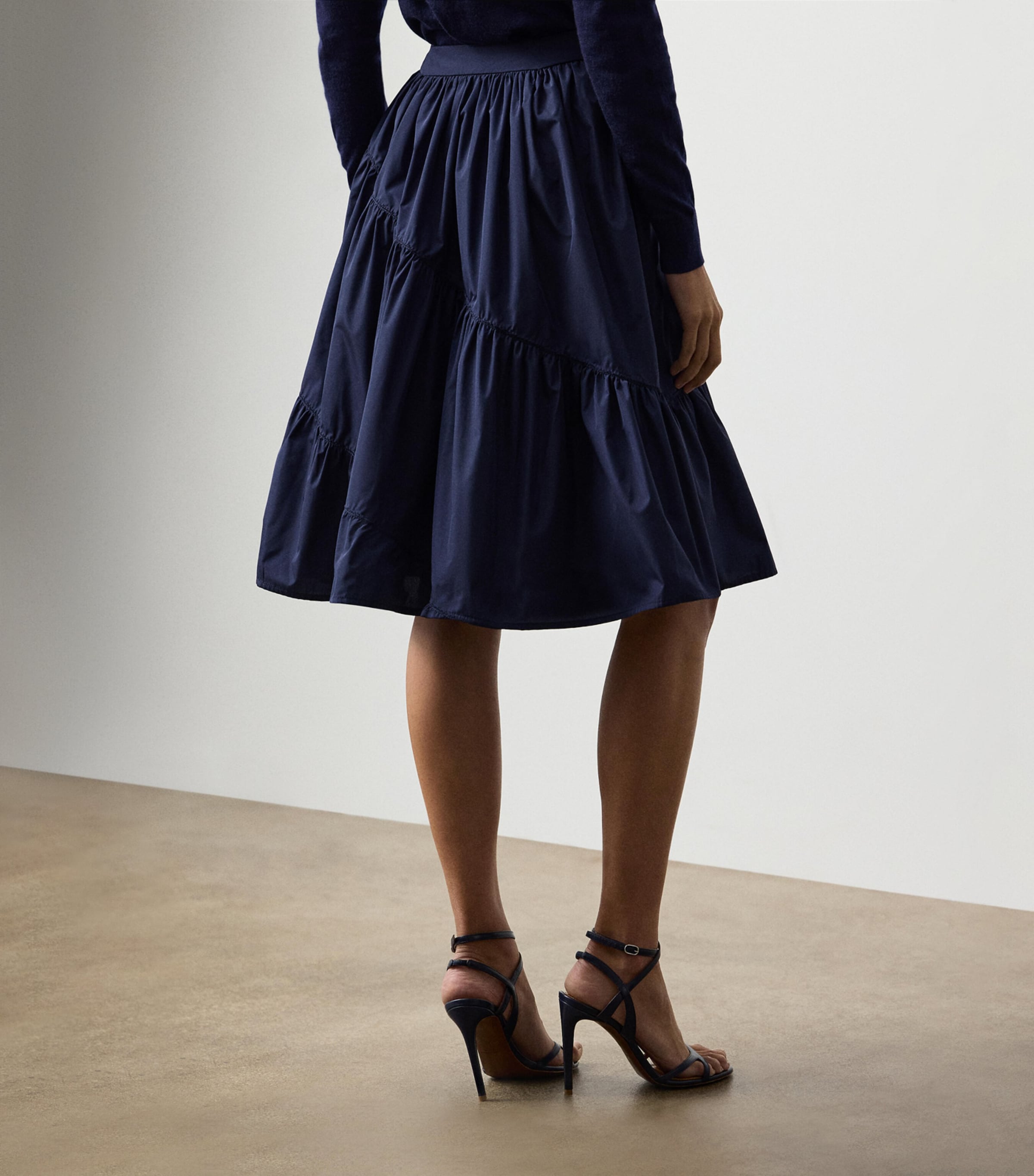 Taffeta Kyle Midi Skirt NAVY-410 Image 3