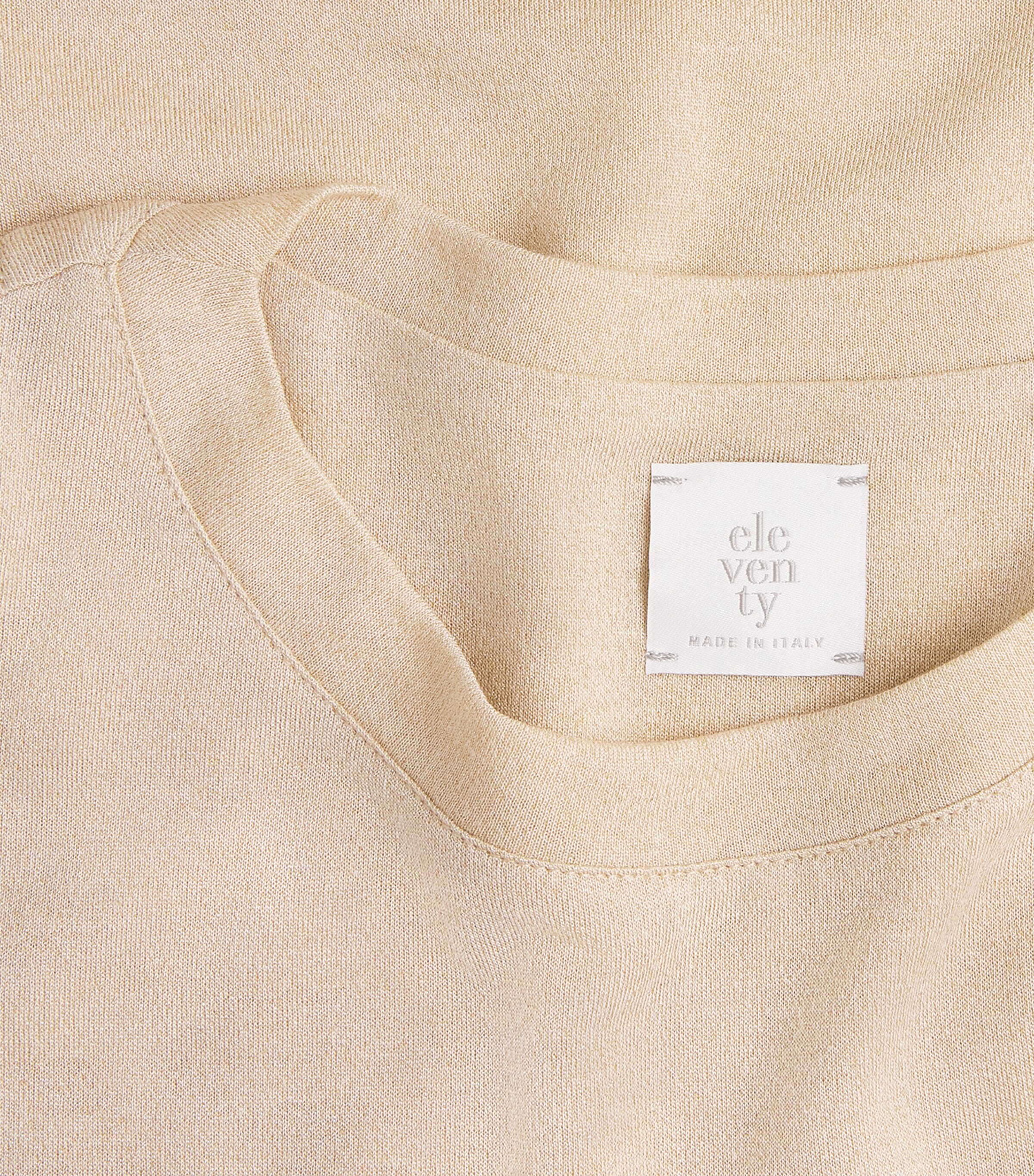 Eleventy Womens Metallic-Thread T-Shirt Sabbia Image 6