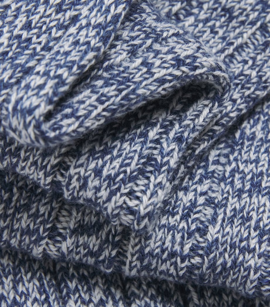 Eleventy Mens Cashmere Socks Bianco E Royal Image 2