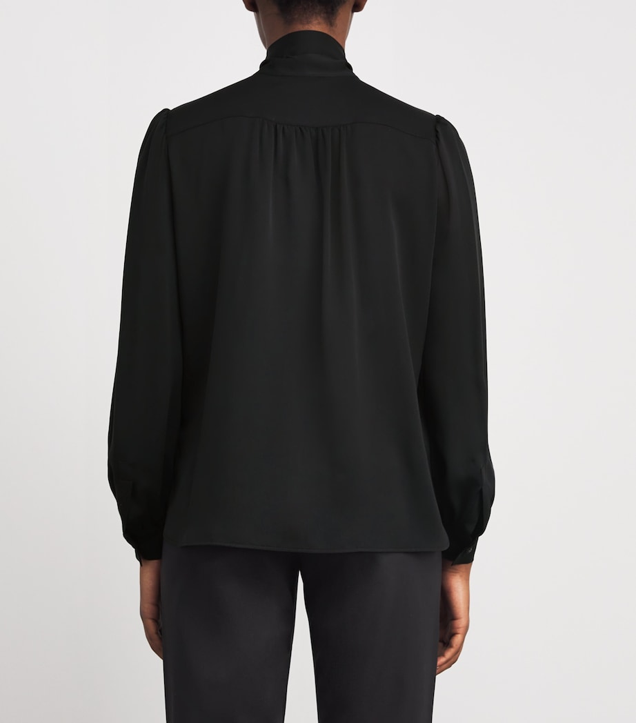 Silk Pussybow Blouse BLACK Image 4