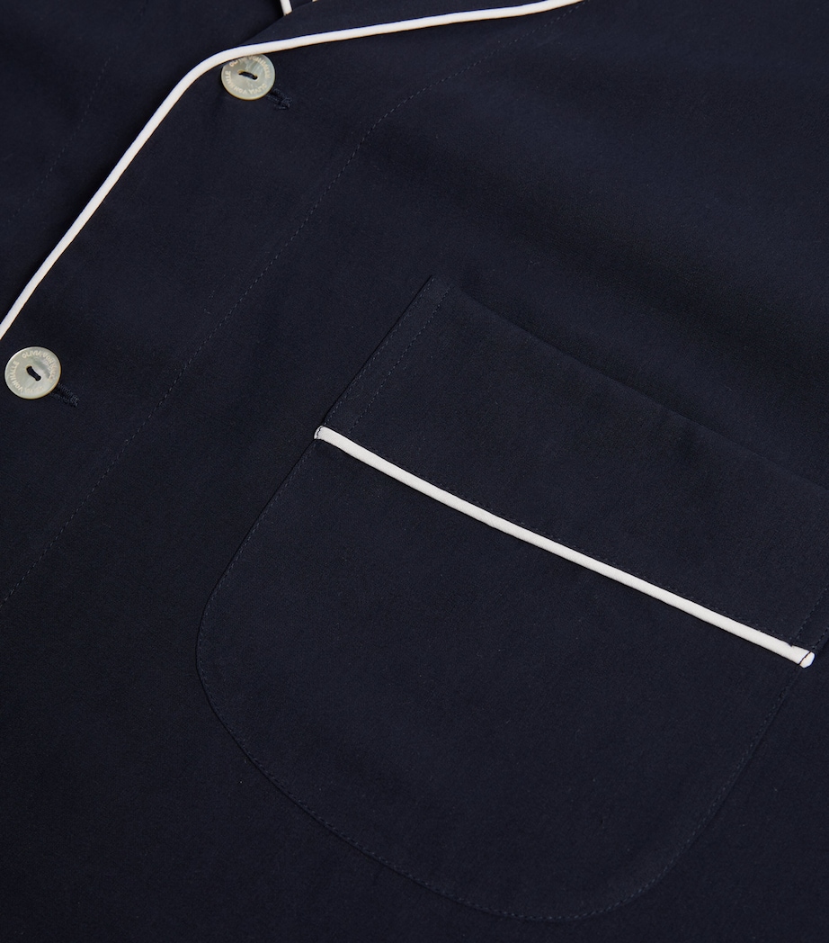 Silk Laurent Pyjama Set NAVY Image 9